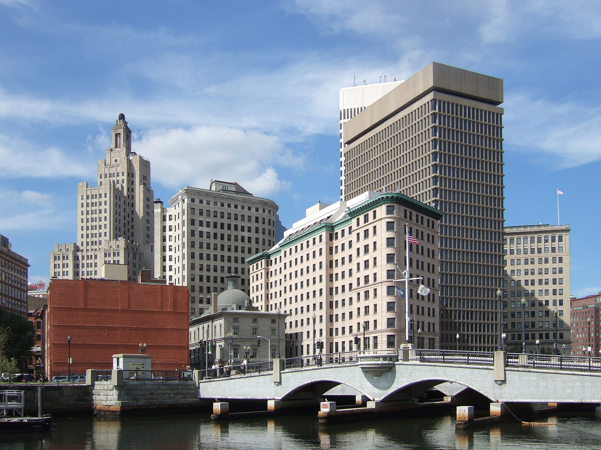 Downtown Providence and its waterfront, Rhode Island.