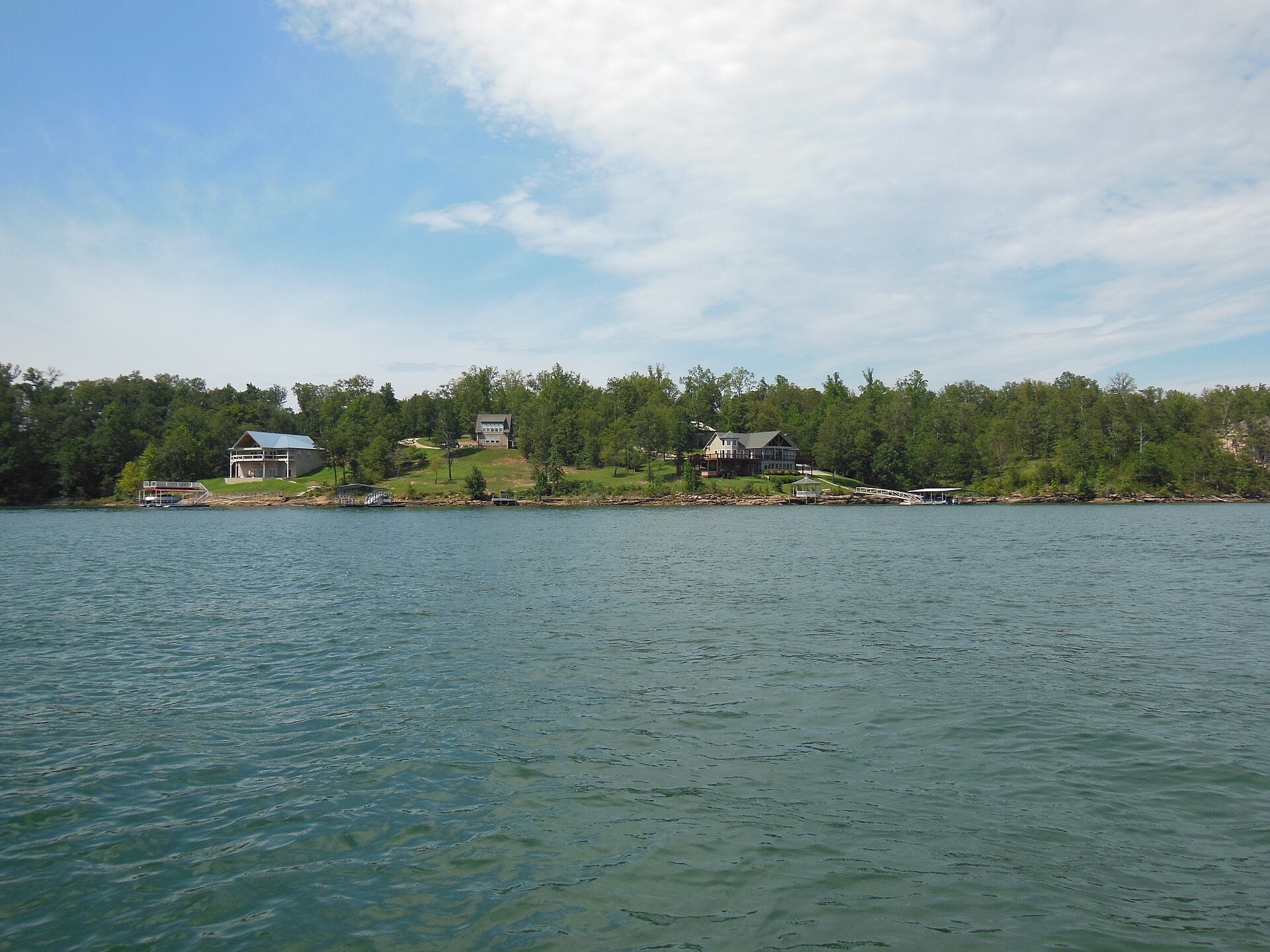 View from water of homes on the lake — Arley, Alabama