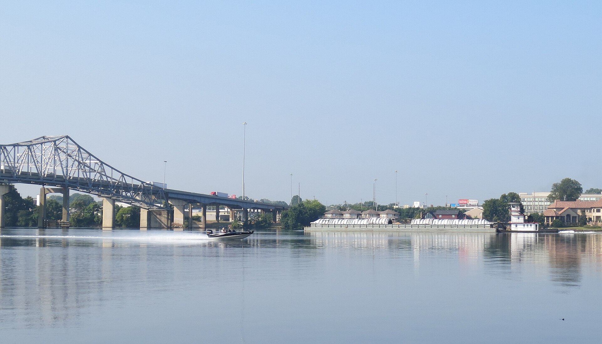 From north side of river at boat harbor next to the Hard Dock — Decatur, Alabama