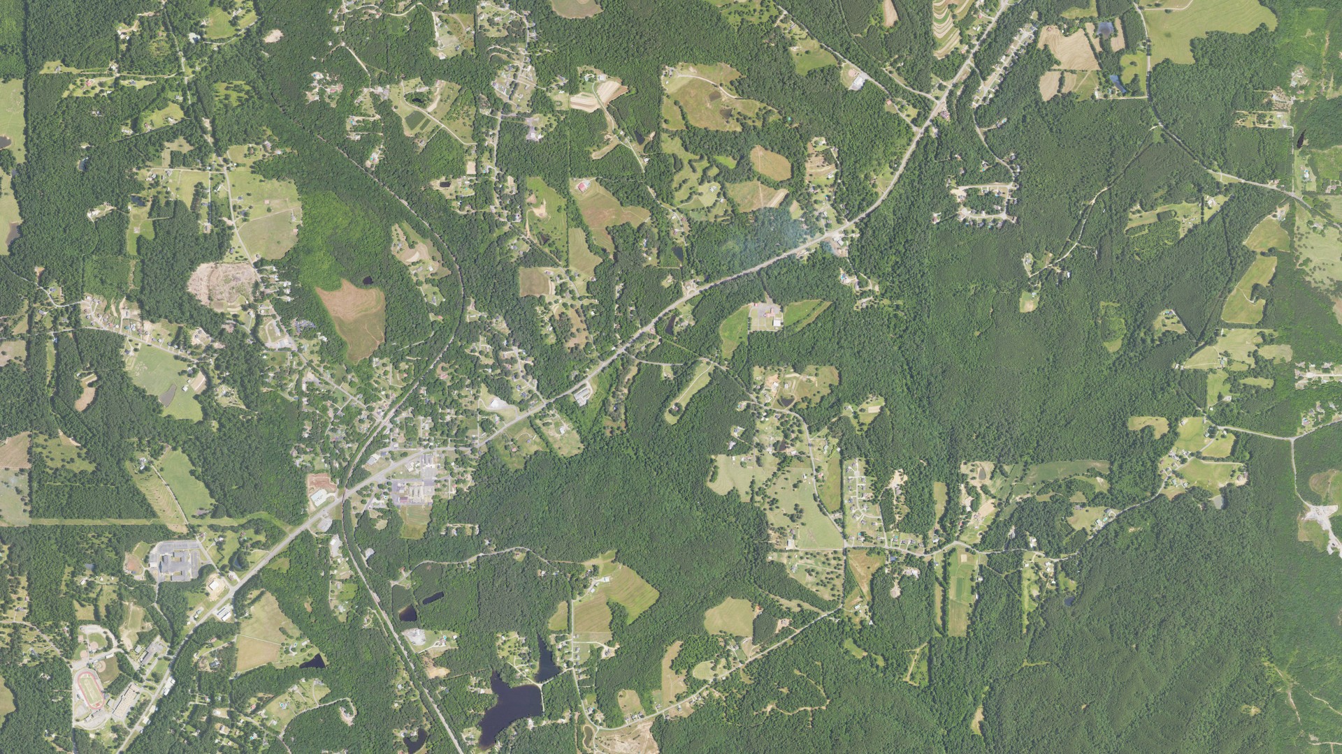 Natural-color aerial photograph of land around Hayden, Alabama