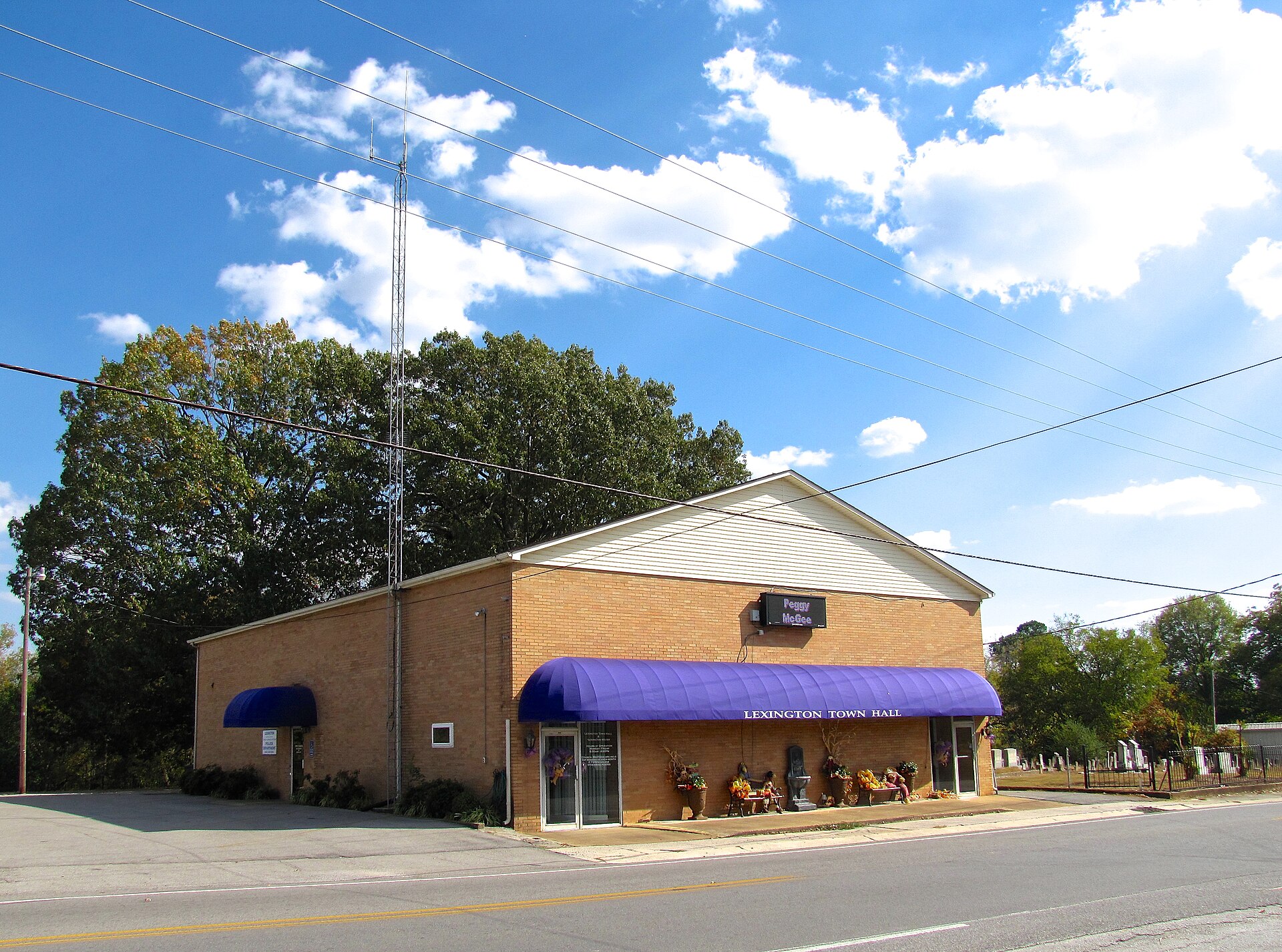 Town Hall in Lexington, Alabama, United States.