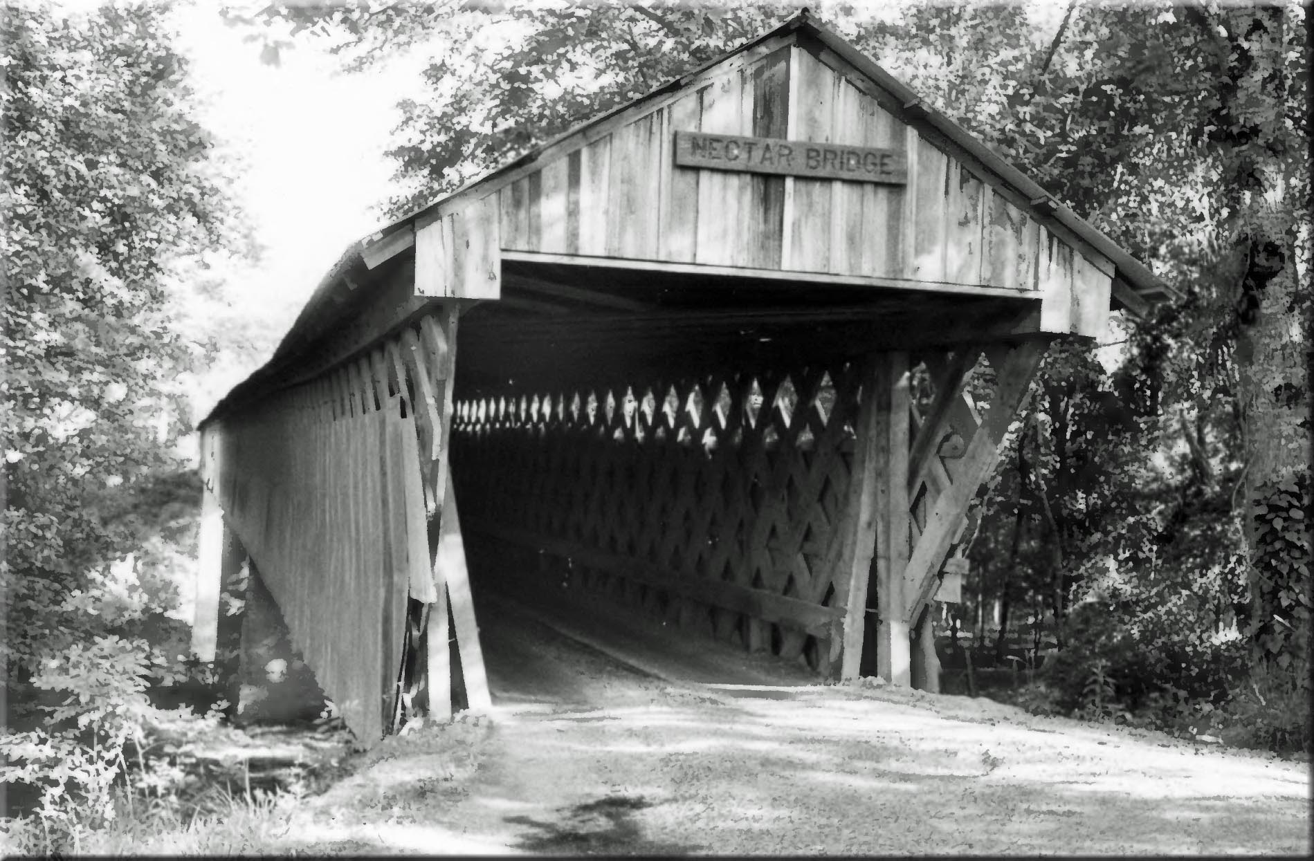 An old photo of the Nectar Covered Bridge. — Alabama