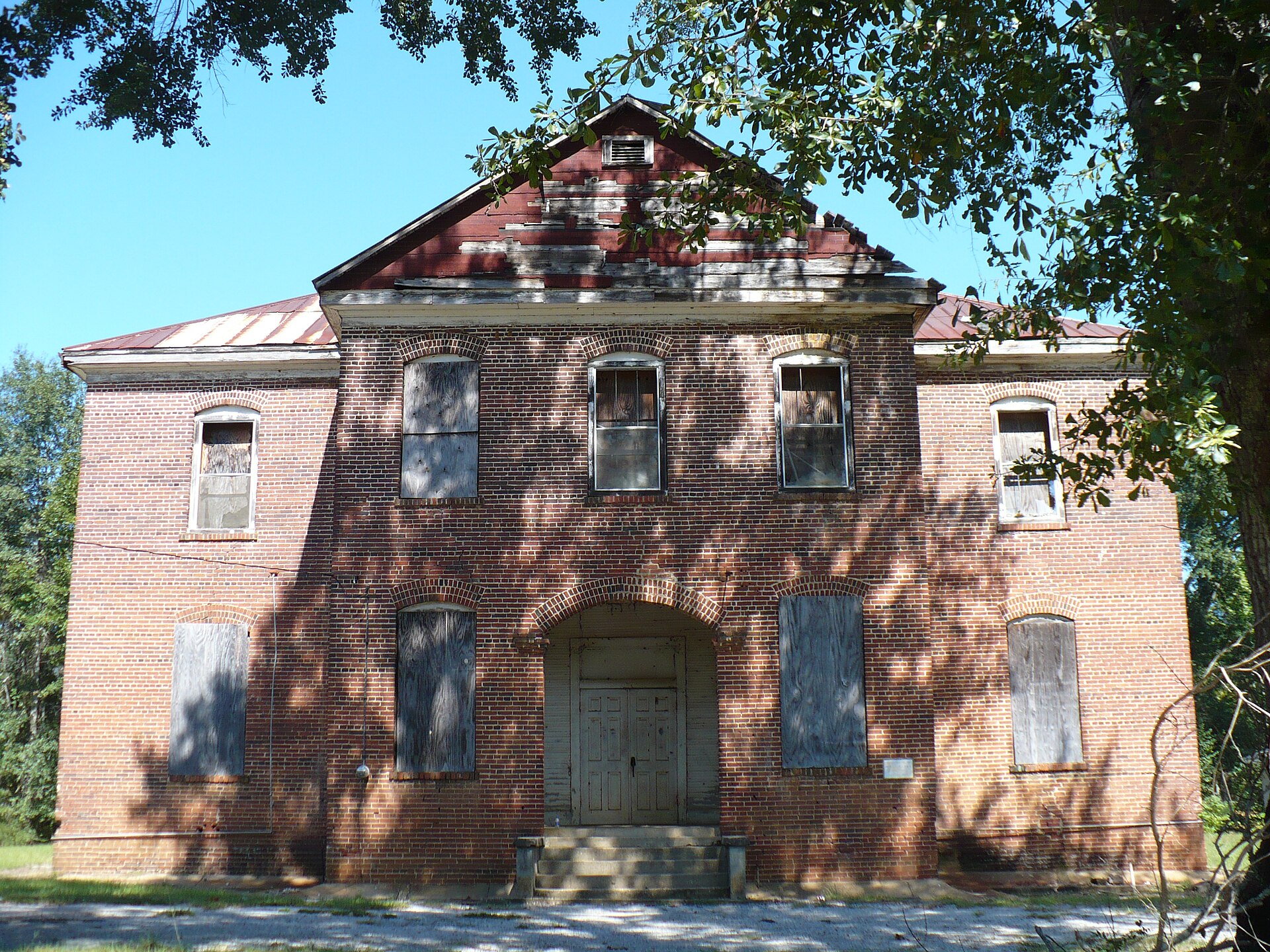 The Thomaston Colored Institute, also known as the Thomaston Academy, in Thomaston, Alabama. Built in 1910.