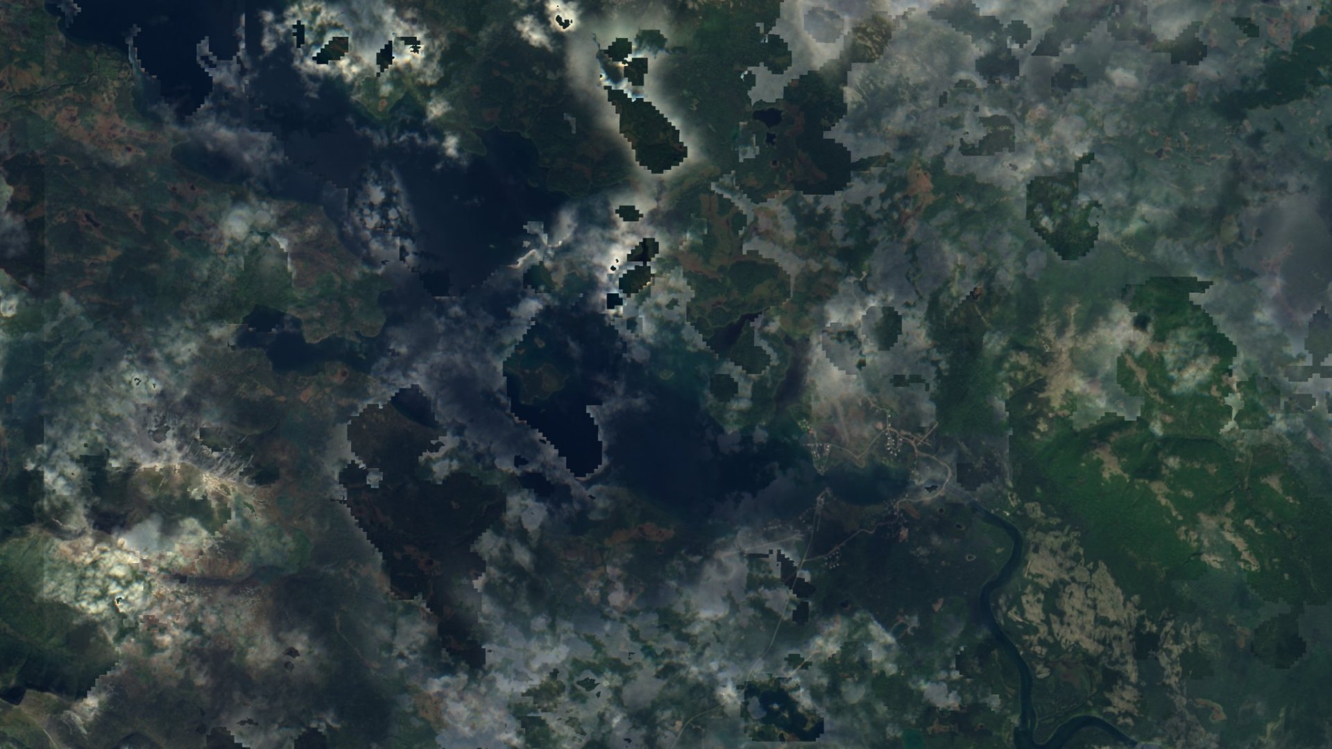 Satellite photograph of the landscape around Aleknagik, Alaska, captured in 2016