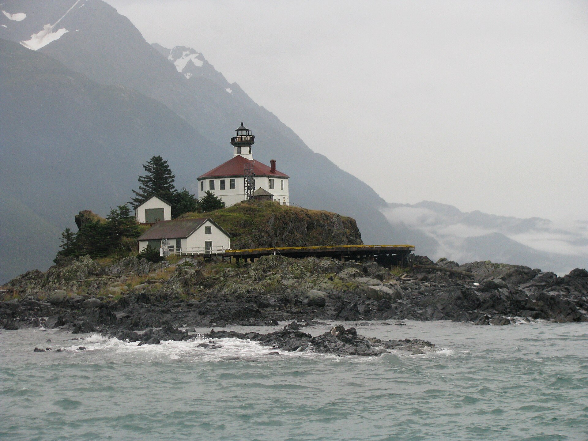 Lighthouse on Eldred Rock along the Inside Passage between Juneau and Skagway, Alaska, USA. — Haines Borough, Alaska
