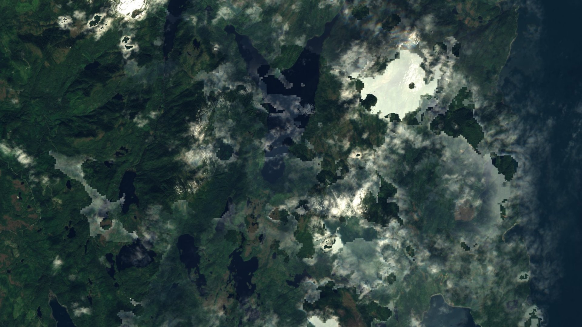 Satellite photograph of the landscape around Ketchikan Gateway Borough, Alaska, captured in 2016