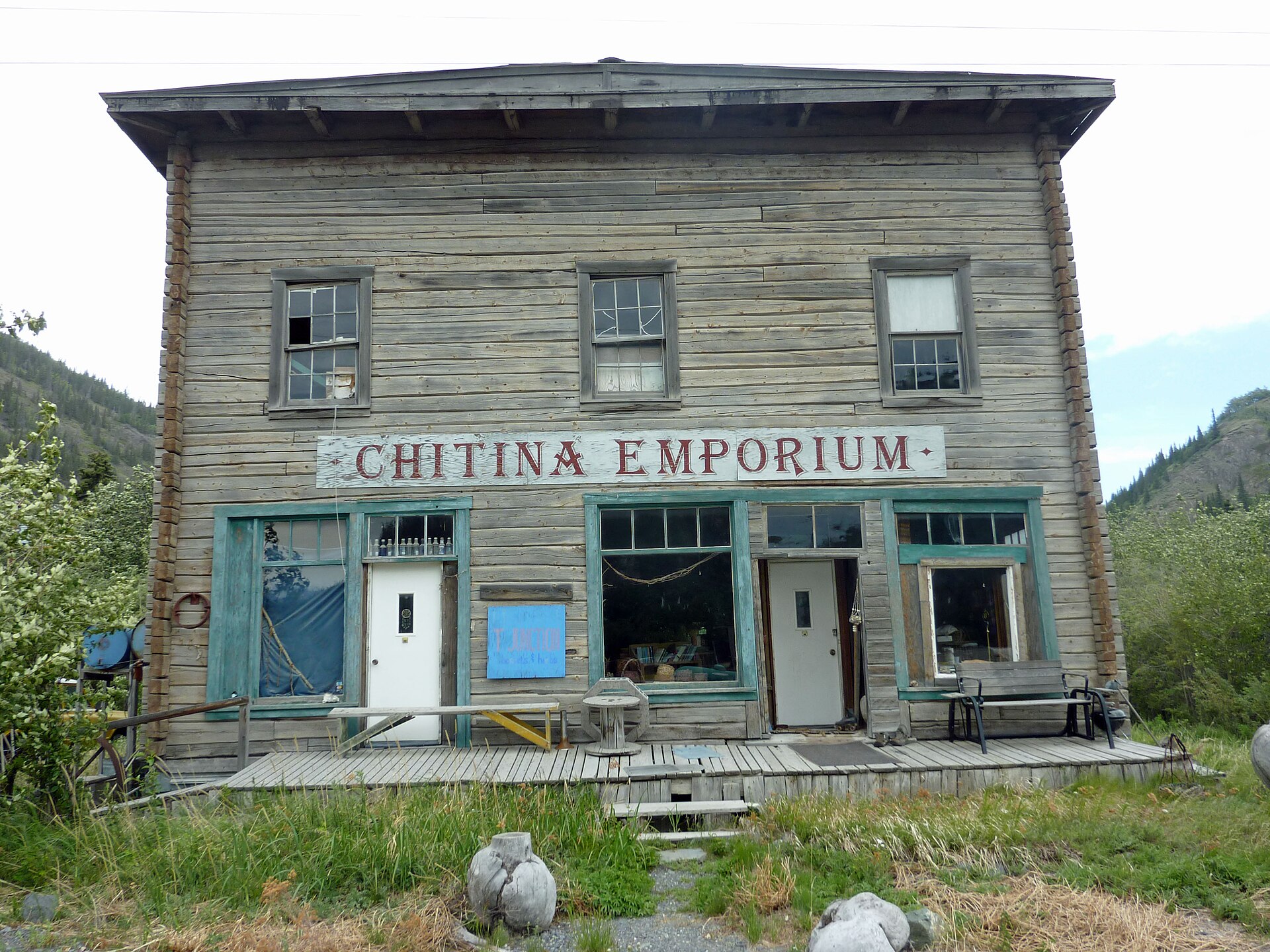 Old commercial building in Chitina, Alaska
