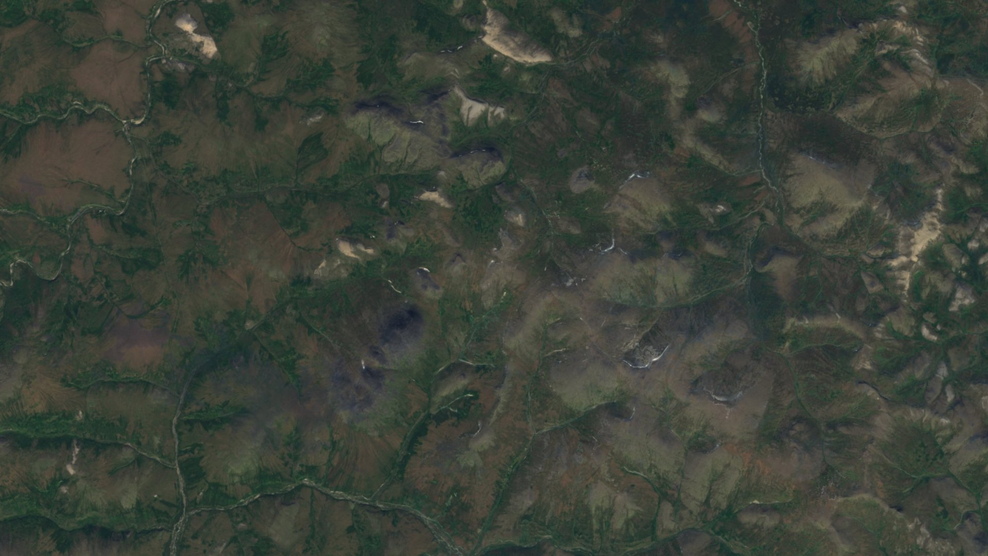 Satellite photograph of the landscape around Nome Census Area, Alaska, captured in 2016
