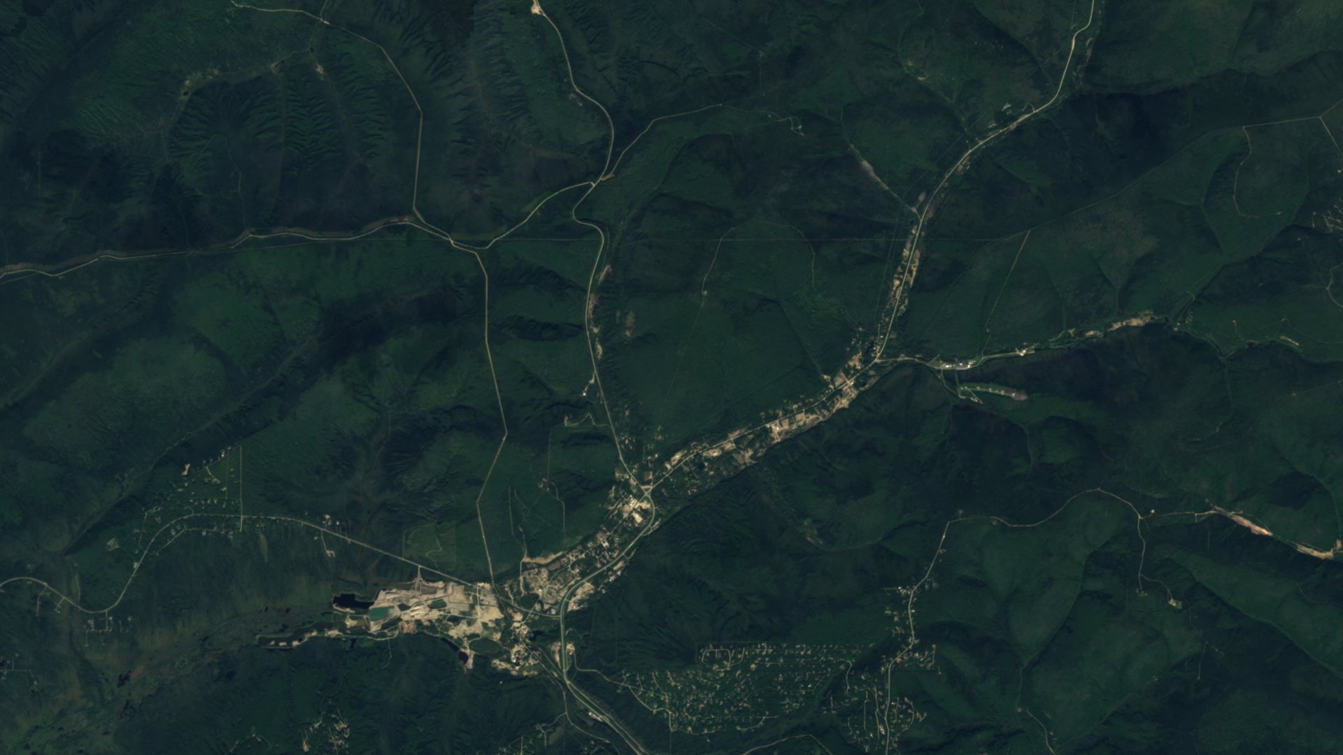 Satellite photograph of the landscape around Fox, Alaska, captured in 2016