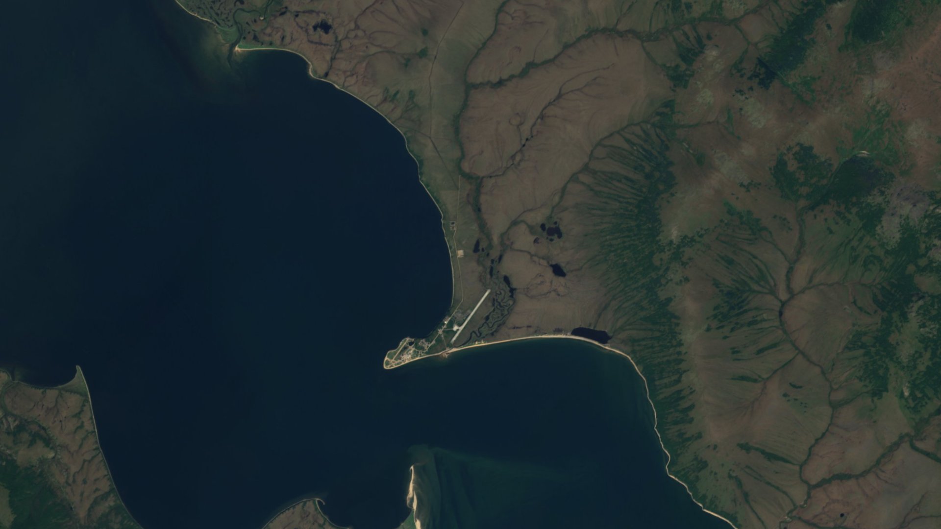 Satellite photograph of the landscape around Golovin, Alaska, captured in 2016
