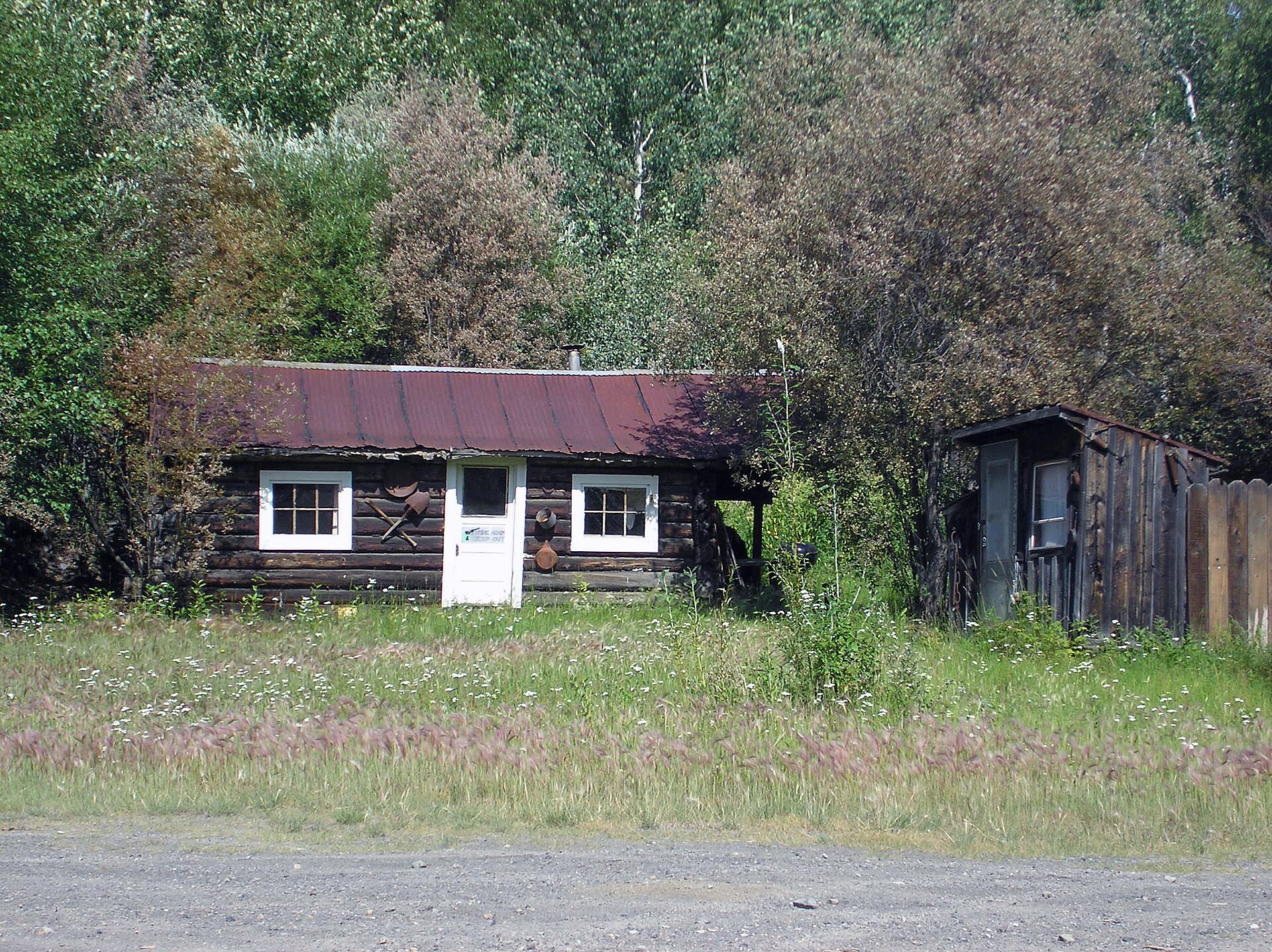 A cabin in Livengood, Alaska. Other than a few other cabins and an Alaska Department of Transportation and Public Facilities depot, there's nothing else in town.