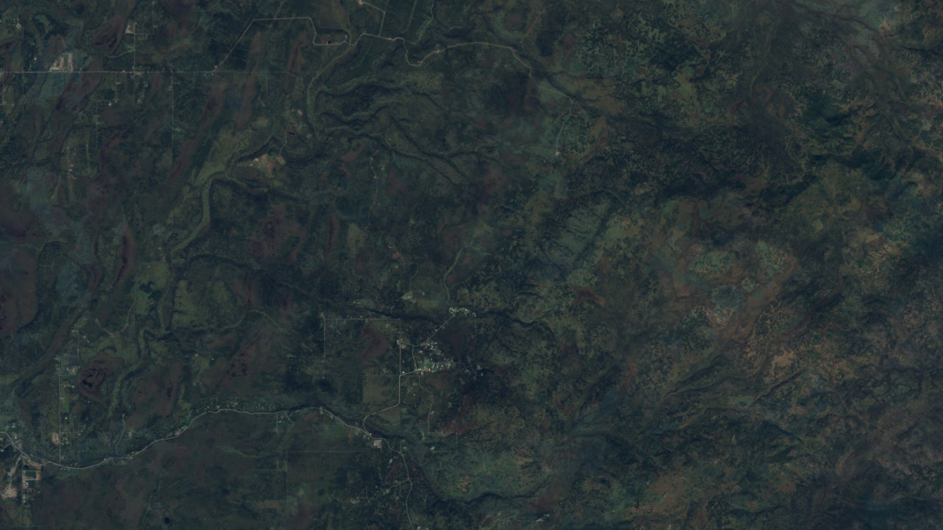 Satellite photograph of the landscape around Nikolaevsk, Alaska, captured in 2016