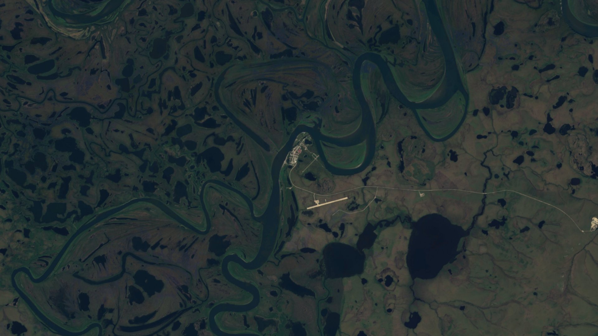 Satellite photograph of the landscape around Noorvik, Alaska, captured in 2016