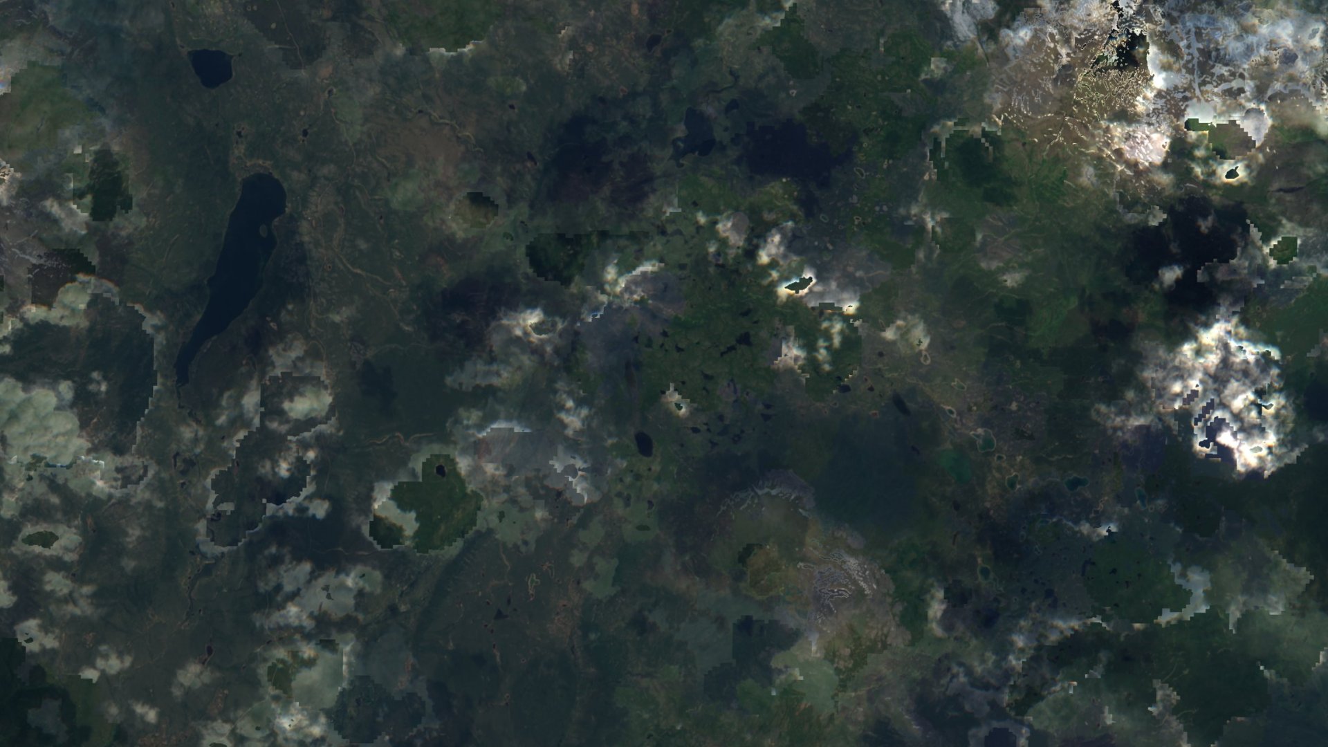 Satellite photograph of the landscape around Paxson, Alaska, captured in 2016