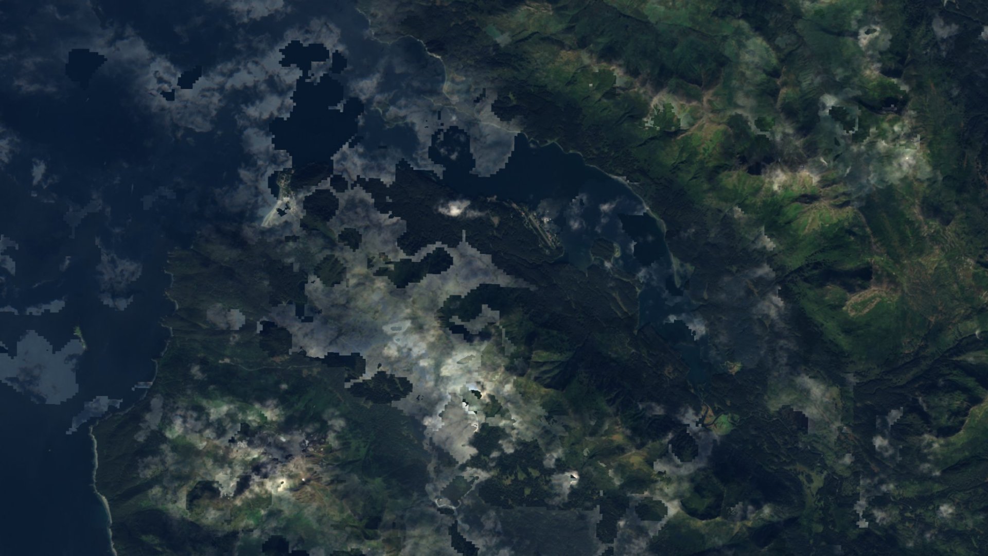 Satellite photograph of the landscape around Port Graham, Alaska, captured in 2016