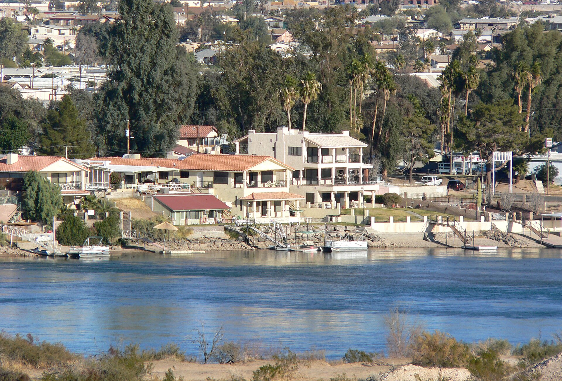 Bullhead City, Arizona houses seen from Nevada side of river