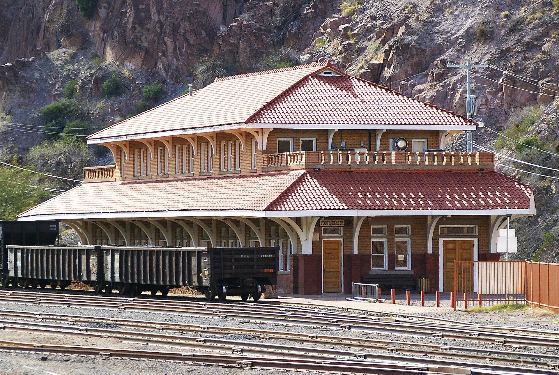 Clifton, AZ train station, builtilt in 1901 by the Arizona & New Mexico RR that was later merged into Southern Pacific.