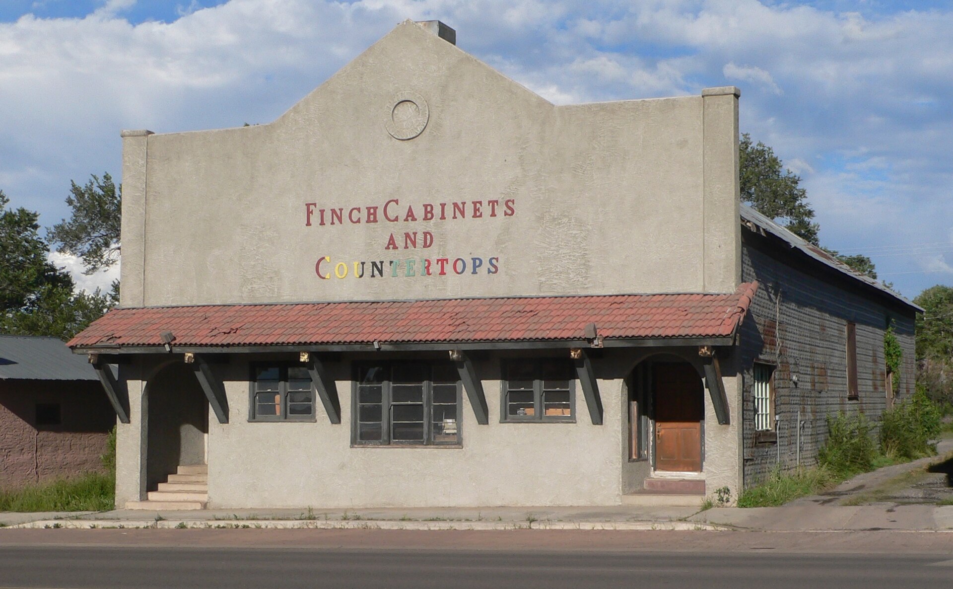 "Grapevine Hall" building at 45 N. Main Street in Eagar, Arizona. The building is a contributing property in the Eagar Townsite Historic District, listed in the National Register of Historic Places.