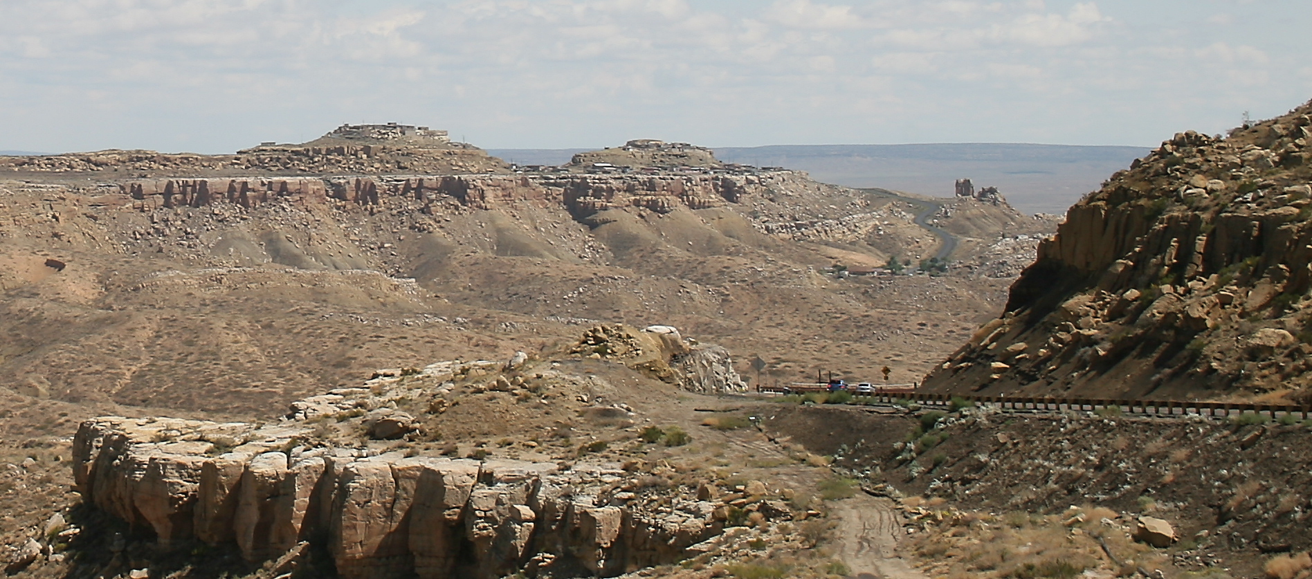Mishongnovi, Navajo County, Arizona, as seen from the Arizona State Route 264 at the ascent to Shungopavi. — Second Mesa, Arizona
