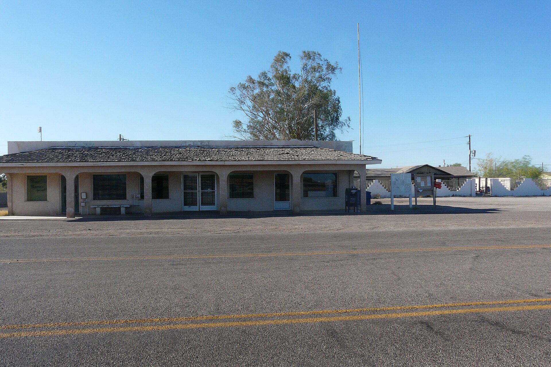 The post office in Tacna, Arizona. One of the few remaining businesses open in the community.