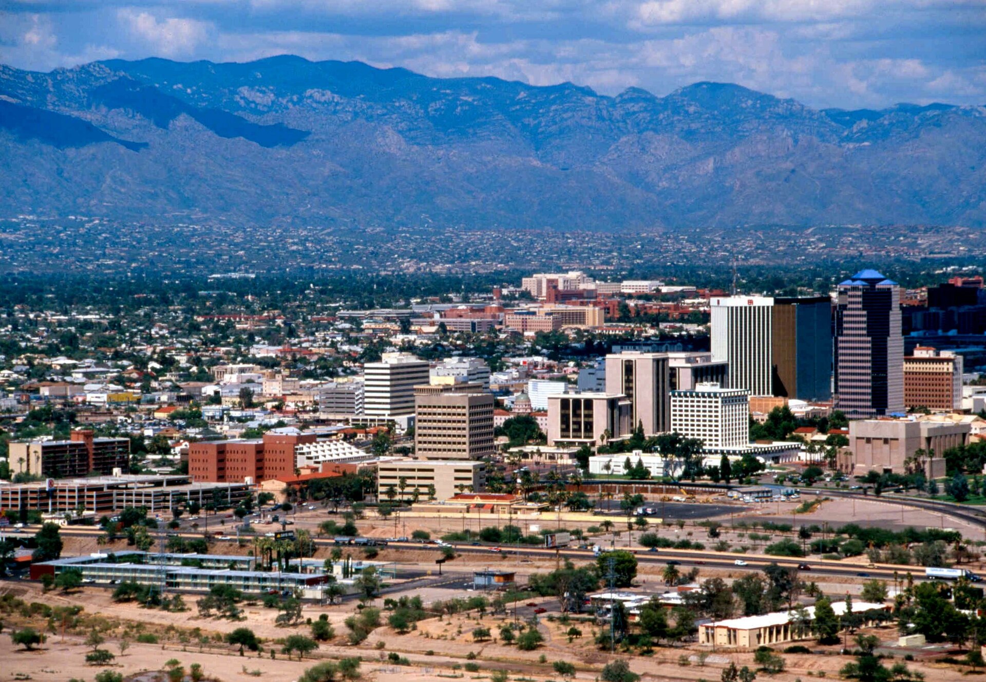 Tucson, Arizona, with the w:Santa Catalina Mountains in the background.