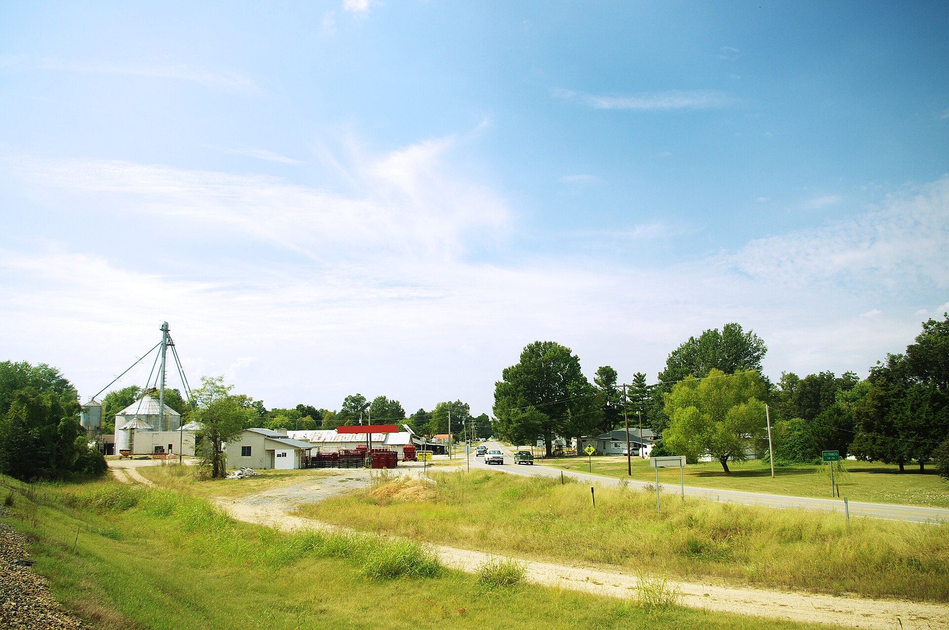 Buildings along U.S. Route 62 in St. Francis, Arkansas, United States.