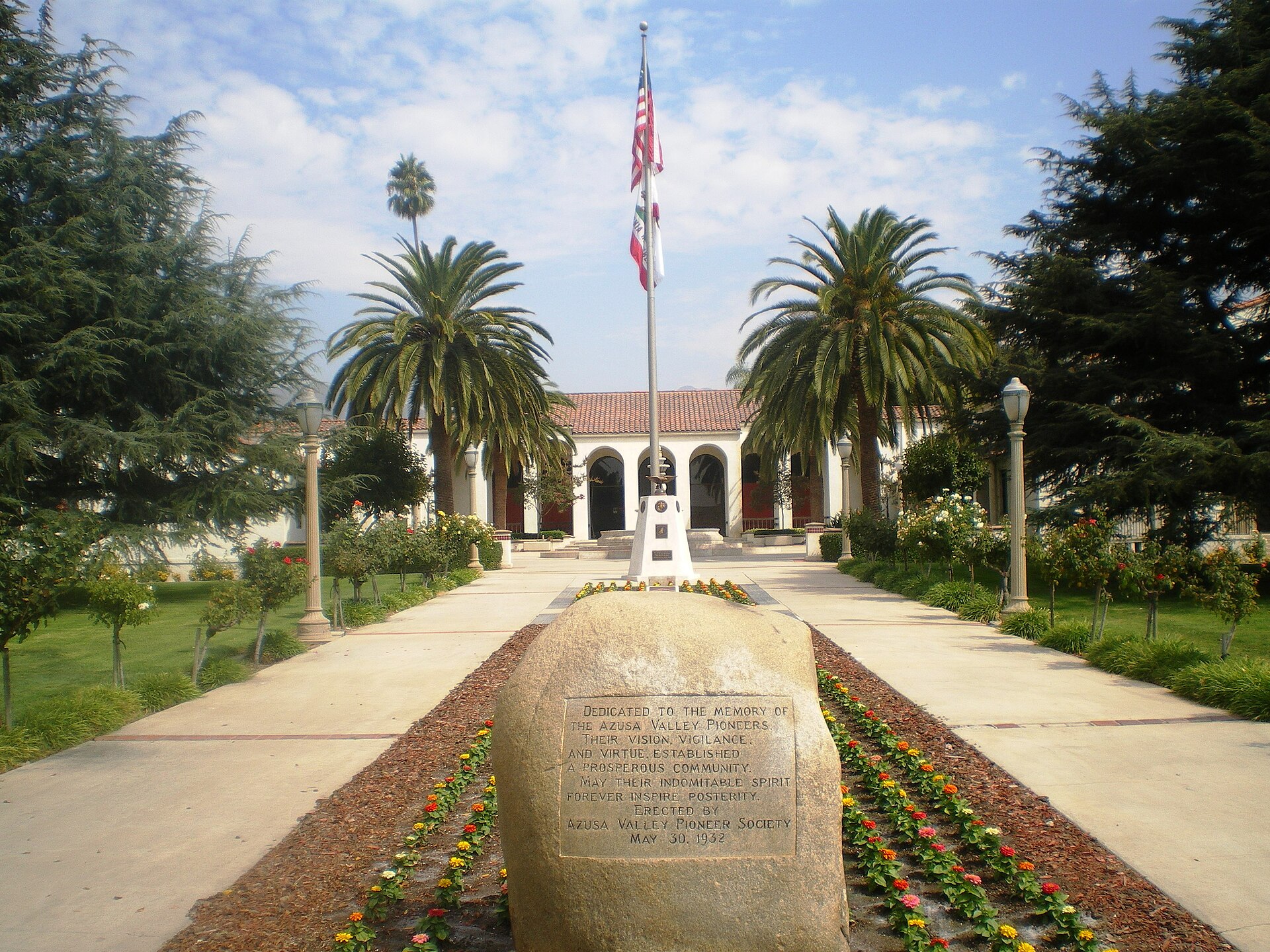 Azusa City Hall, at the Azusa Civic Center — at 213 Foothill Boulevard (historic Route 66), in Azusa, Los Angeles County, California.