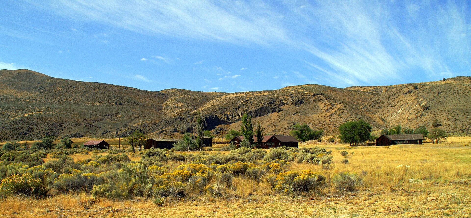 Main camp remains of the WWII Tule Lake War Relocation Center for Japanese American internment, in northeastern California. — Modoc County, California