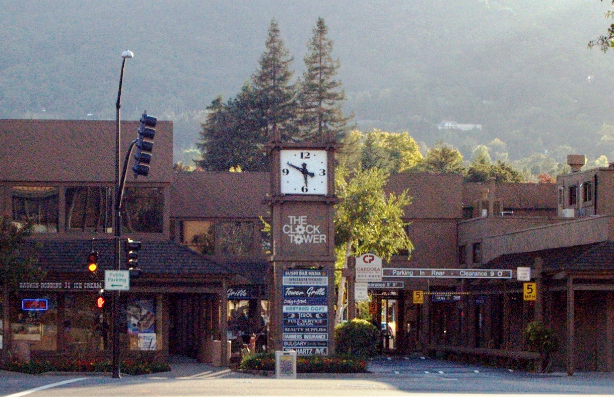 The Clock Tower square located in the heart of downtown Danville, CA. Pictured in 2007. — California