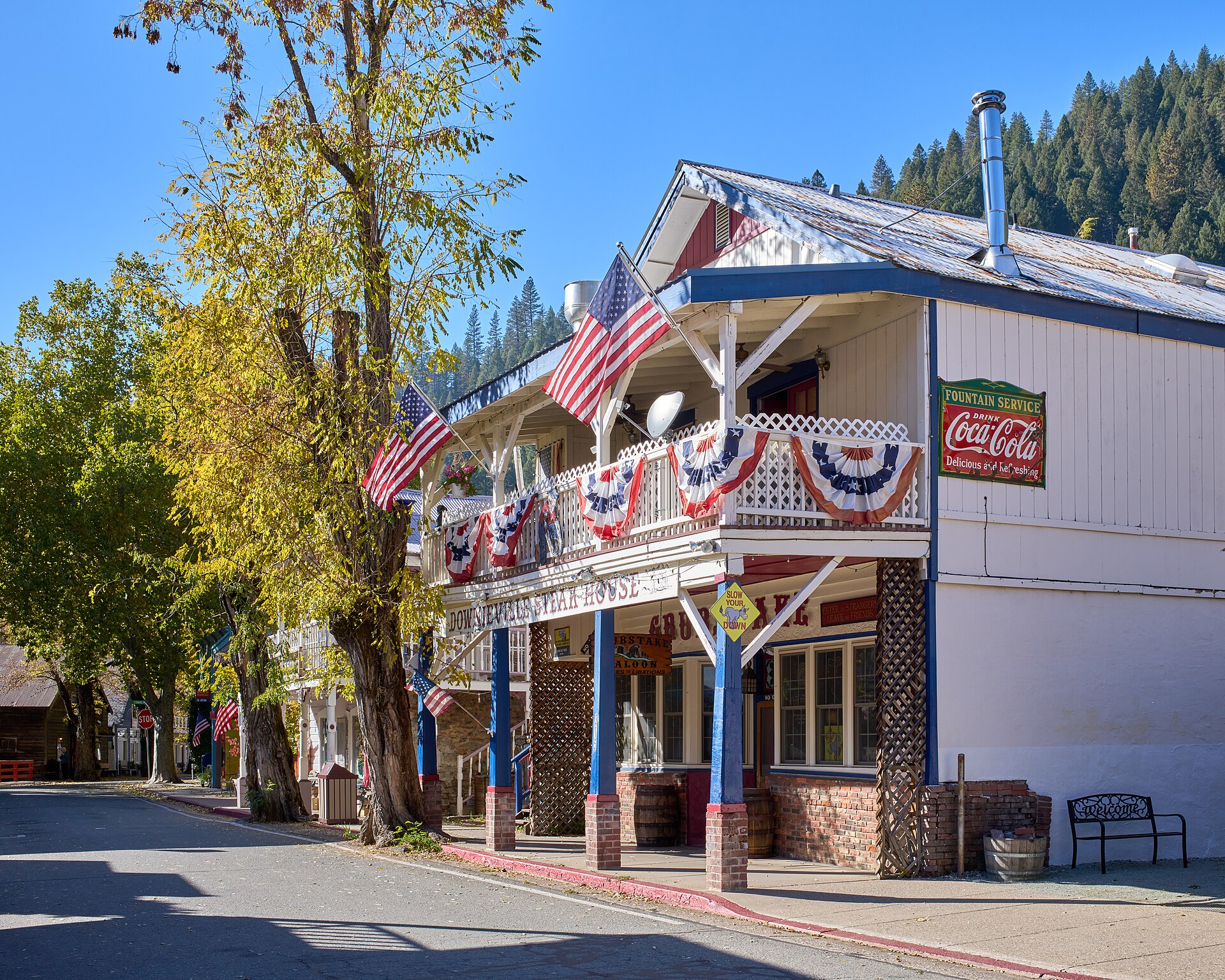 The former Grubstake Saloon on Main Street in Downieville, California, on November 10, 2024