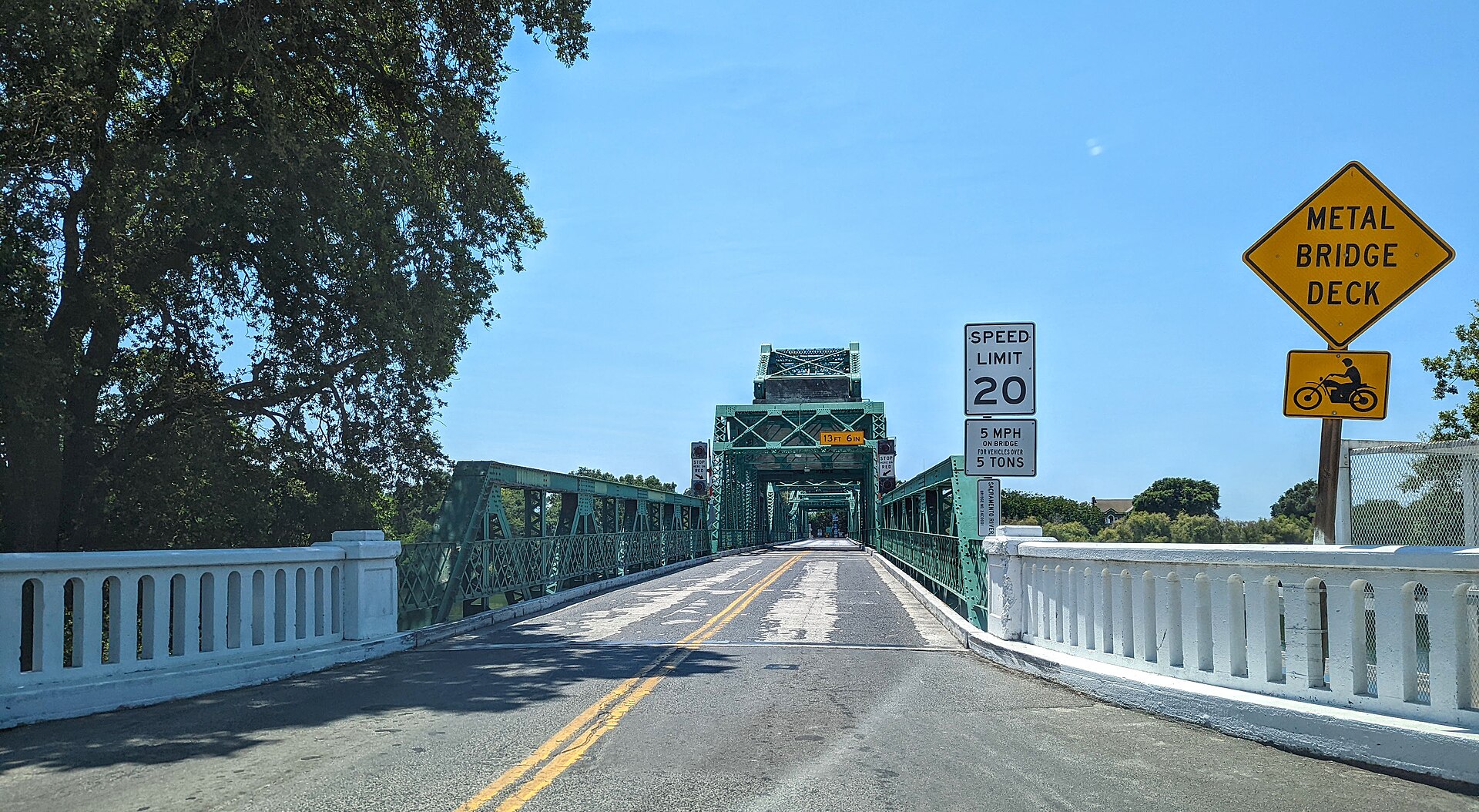 The Freeport Bridge, looking west across the Sacramento River, near Freeport, California, (a Sacramento neighborhood)