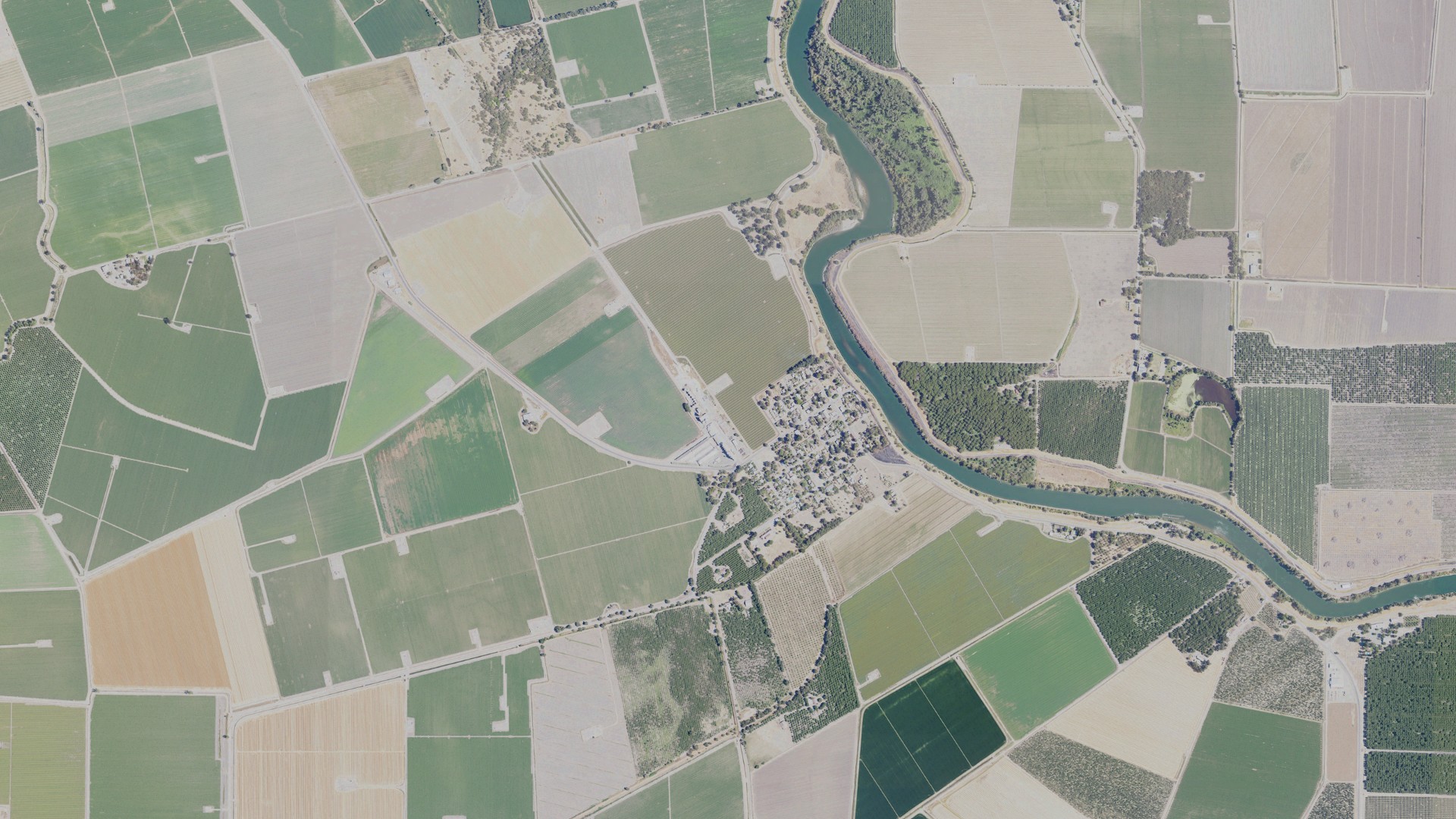 Natural-color aerial photograph of land around Grimes, California