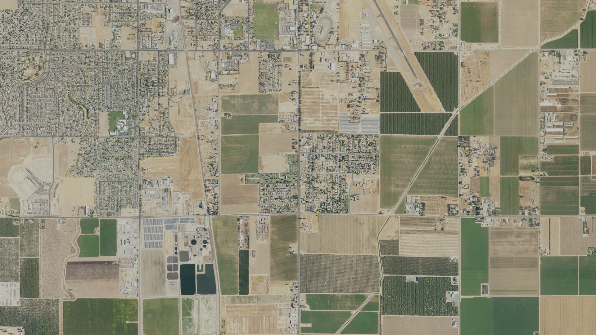 Natural-color aerial photograph of land around Home Garden, California