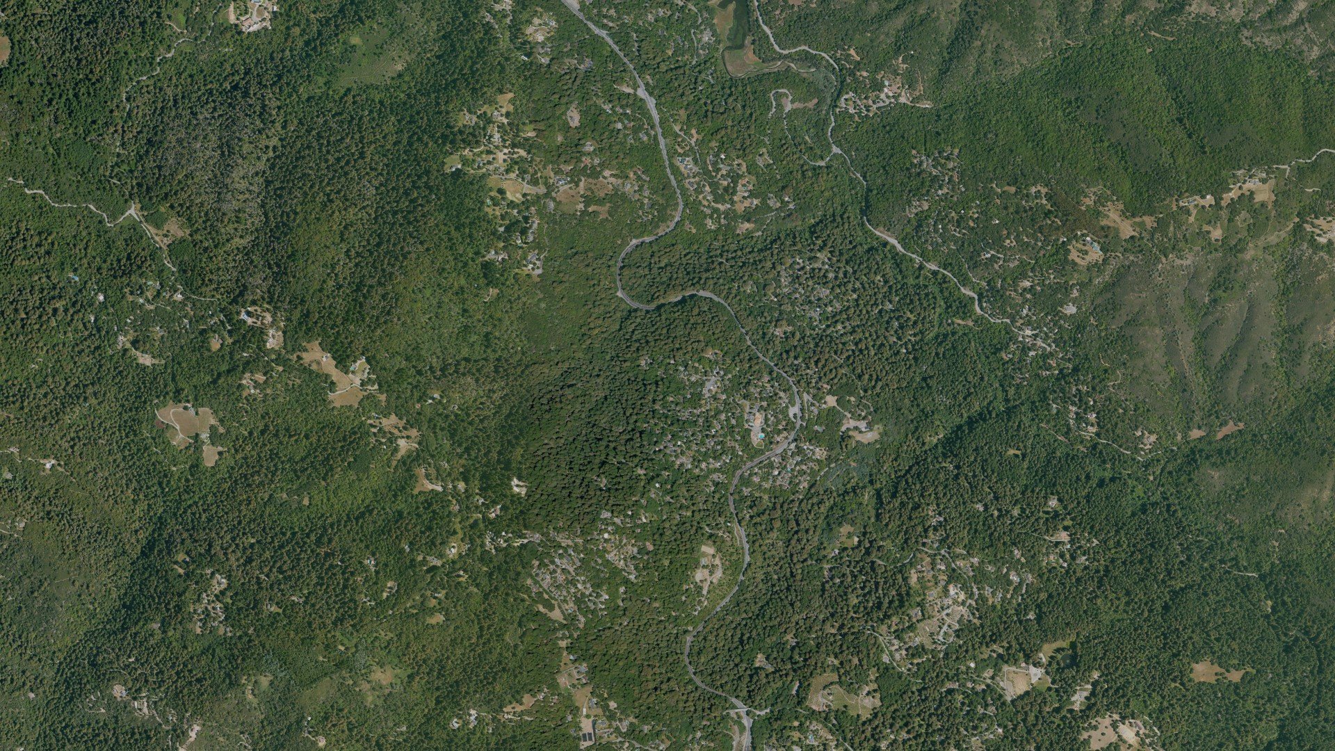 Natural-color aerial photograph of land around Lexington Hills, California