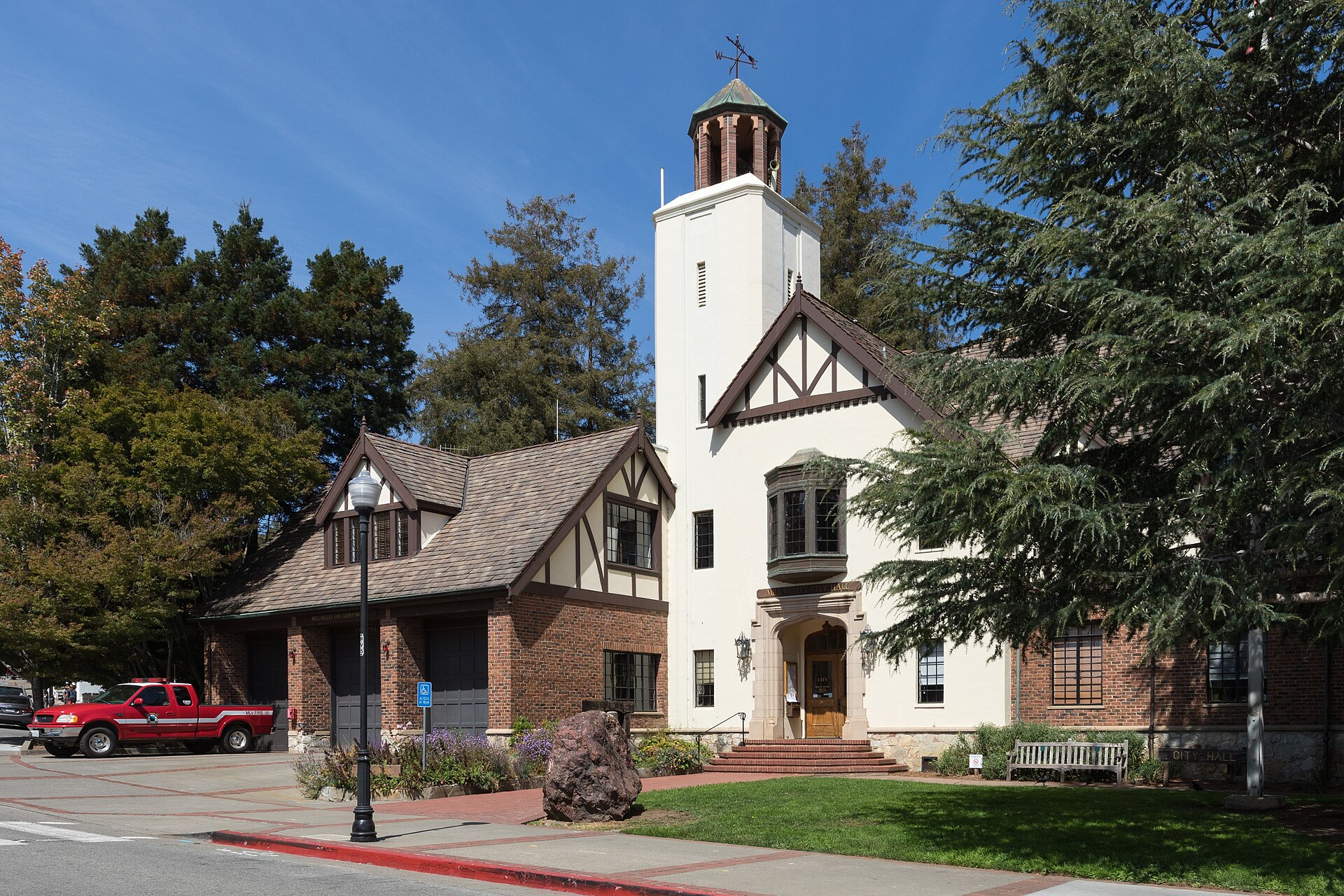 City Hall of Mill Valley, Marin County, California, in September 2016