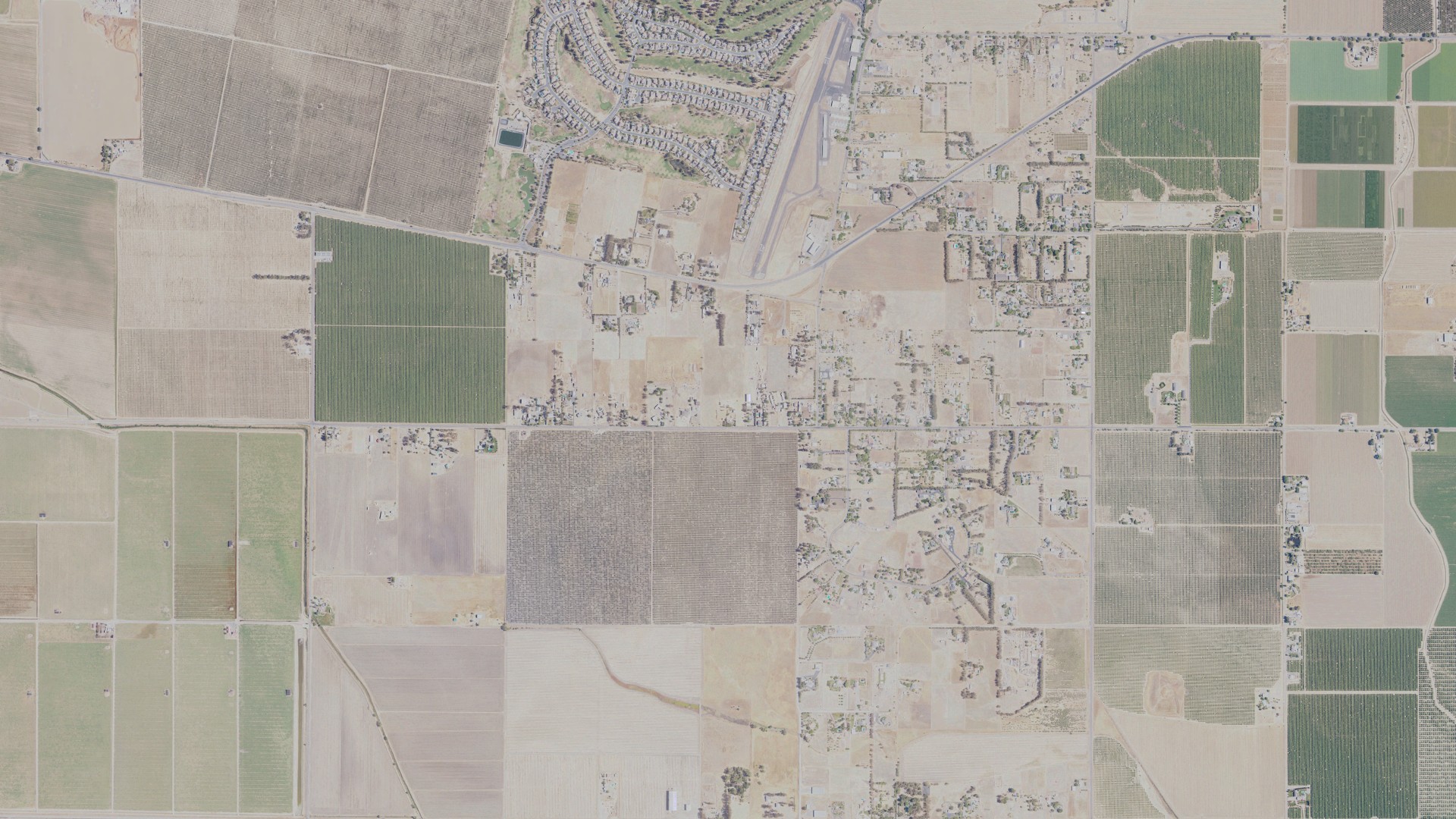 Natural-color aerial photograph of land around Monument Hills, California
