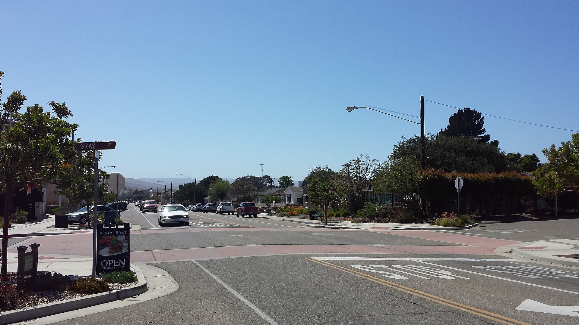Clark Avenue in downtown Orcutt, looking west, between Highways 1 and 135 — California