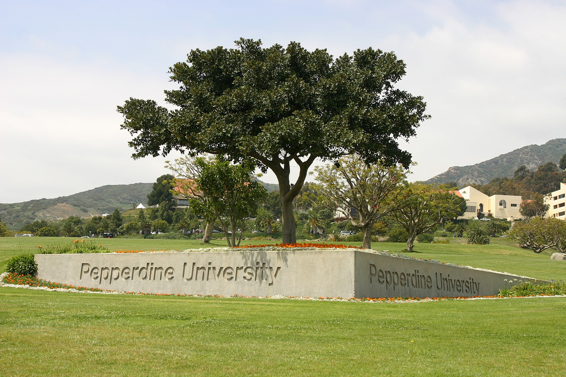 Pepperdine University — Malibu Canyon entrance sign, in Malibu, California.