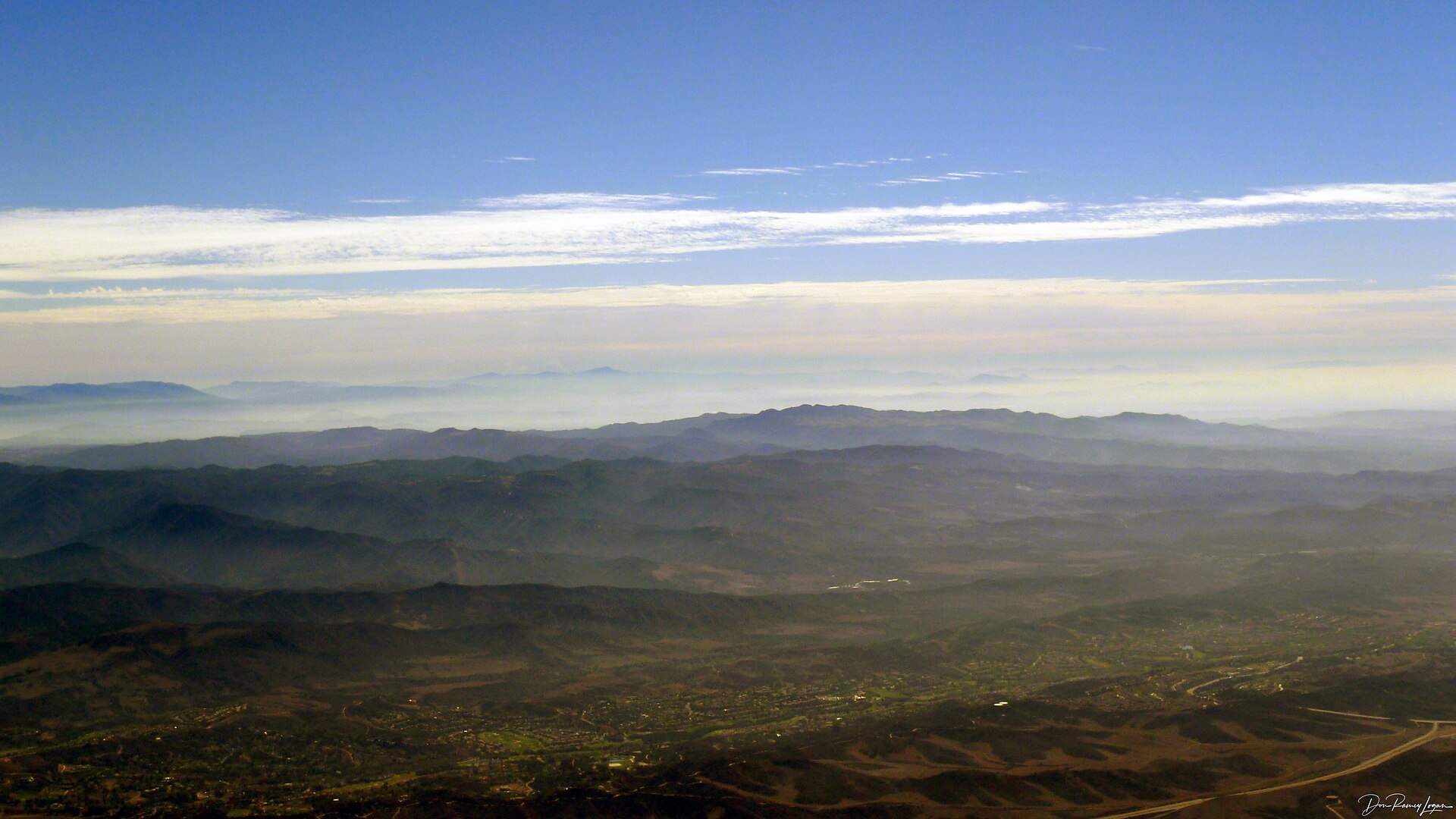 Rancho Santa Margarita (town) and the Santa Ana Mountains — in Orange County, California. photo Don Ramey Logan