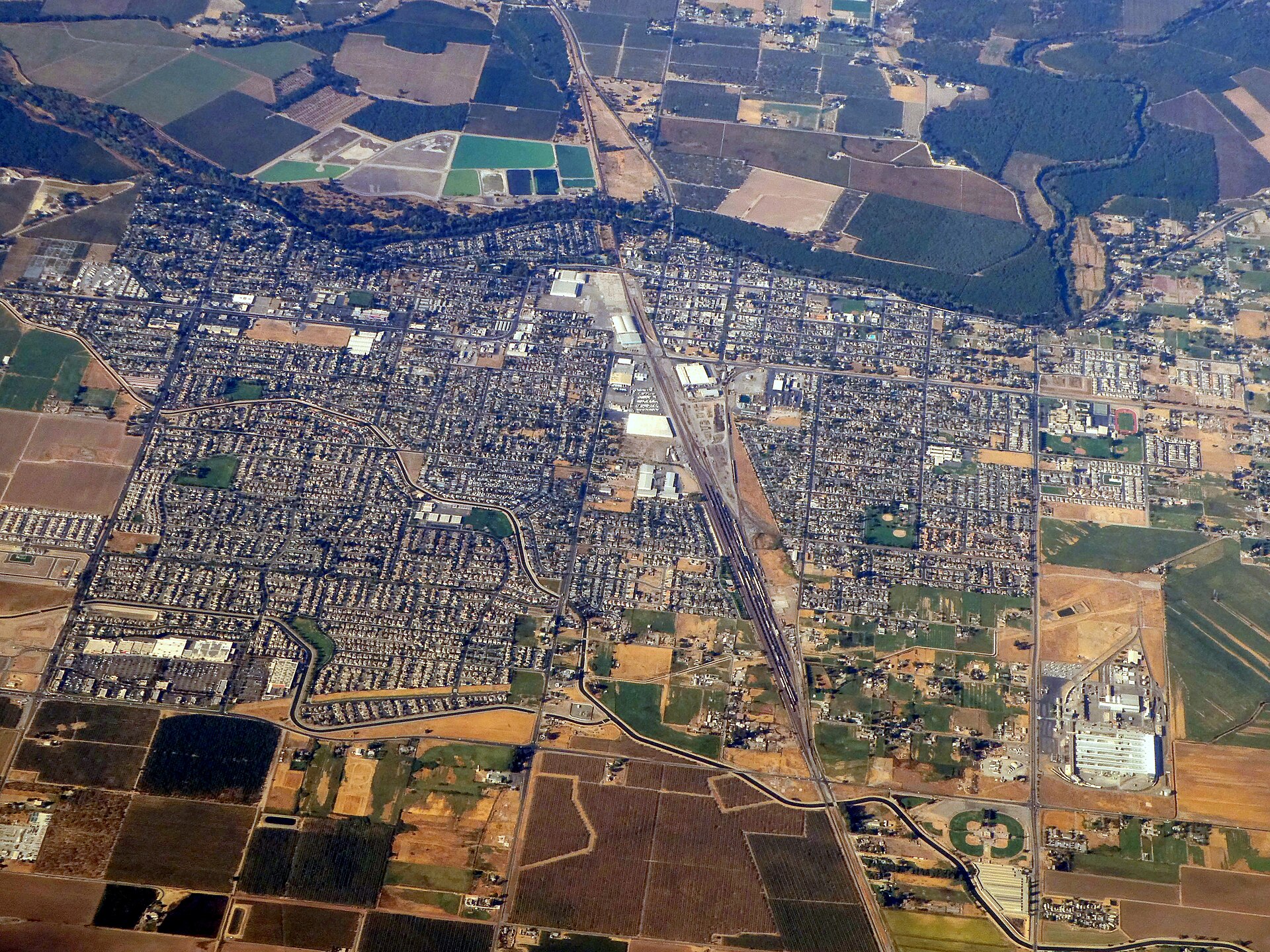 Aerial view of Riverbank, California, in October 2024