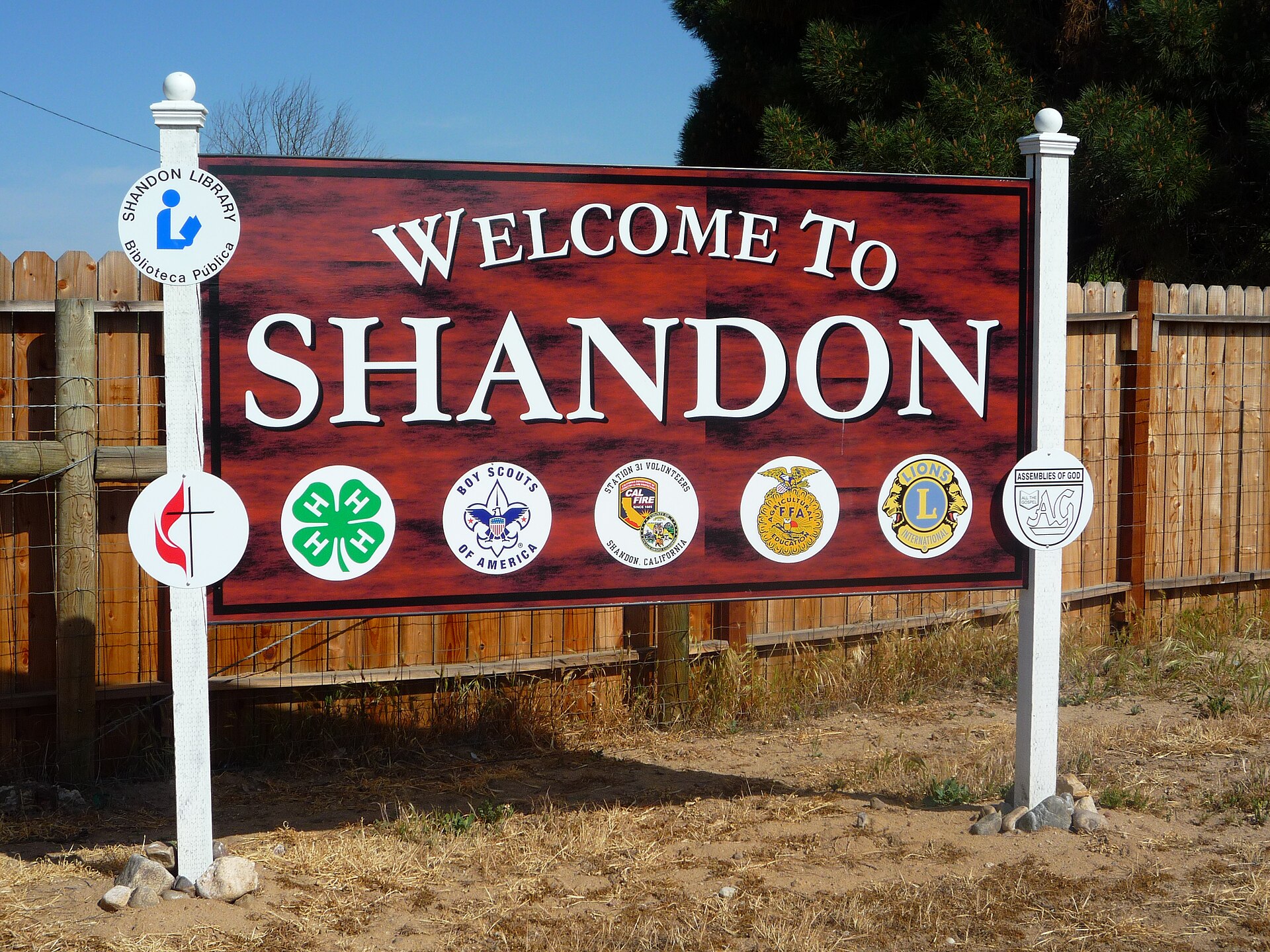 Entry Sign into Shandon Eagle Scout Project by Shandon resident — California