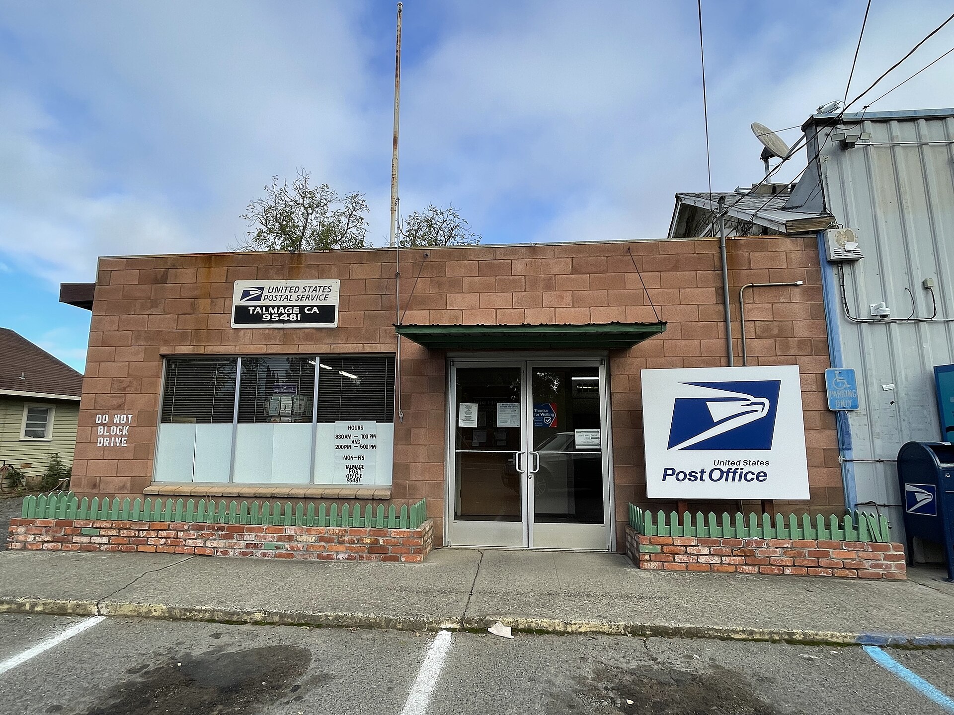 United States Post Office in Talmage, California.