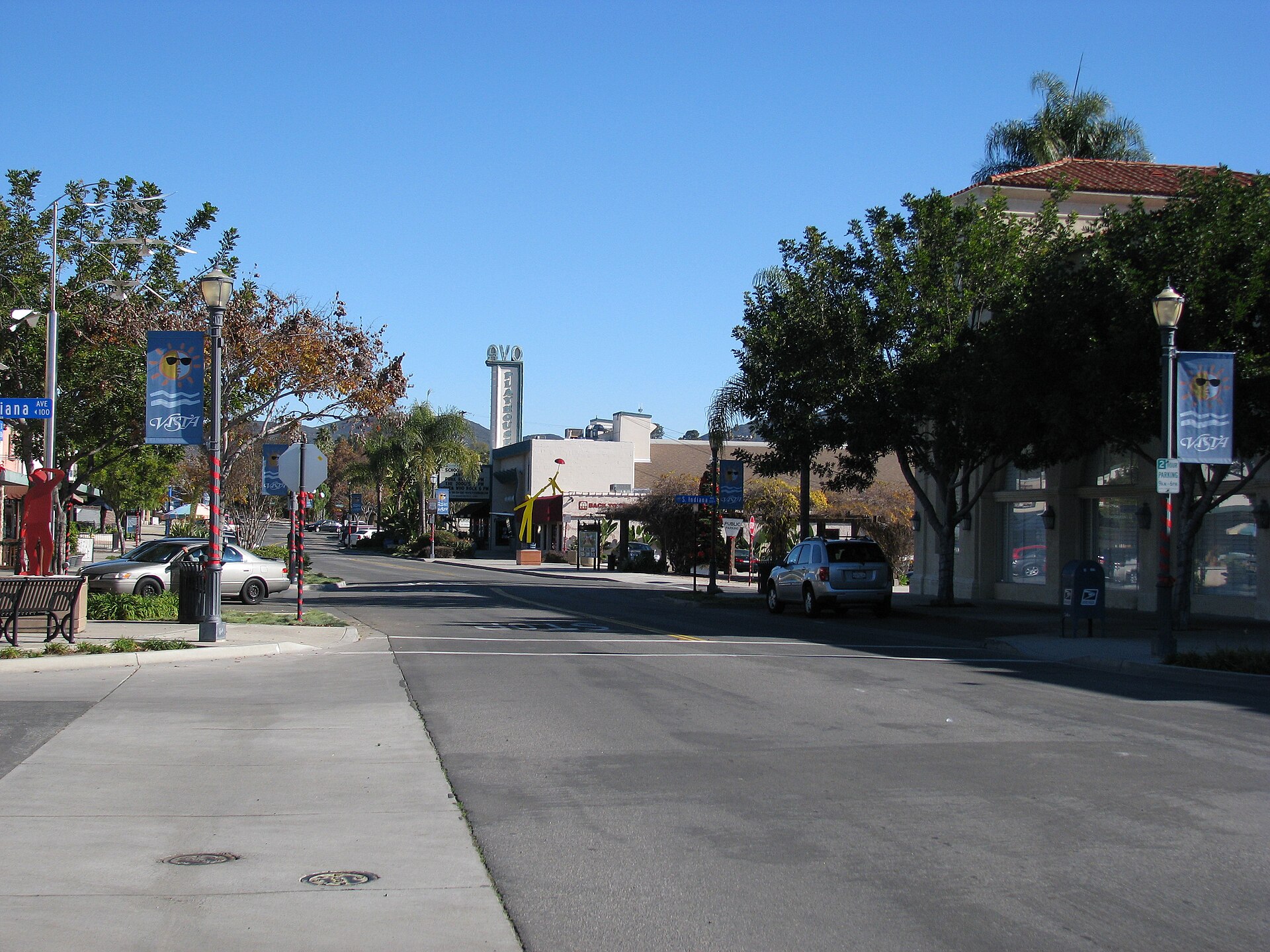 View east down Main Street in Vista,California