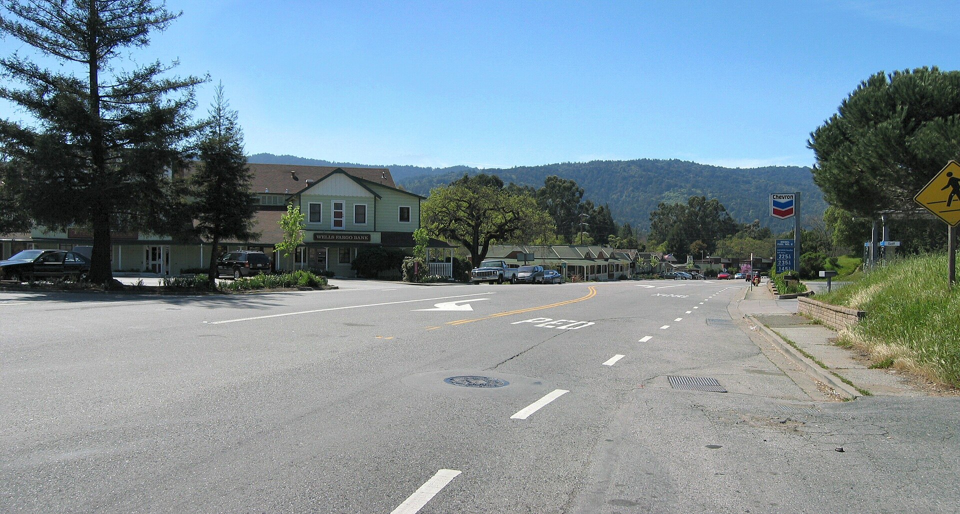 The town of Woodside, California.