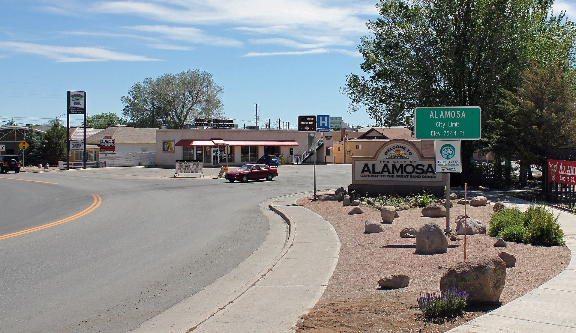 The town of Alamosa, Colorado.