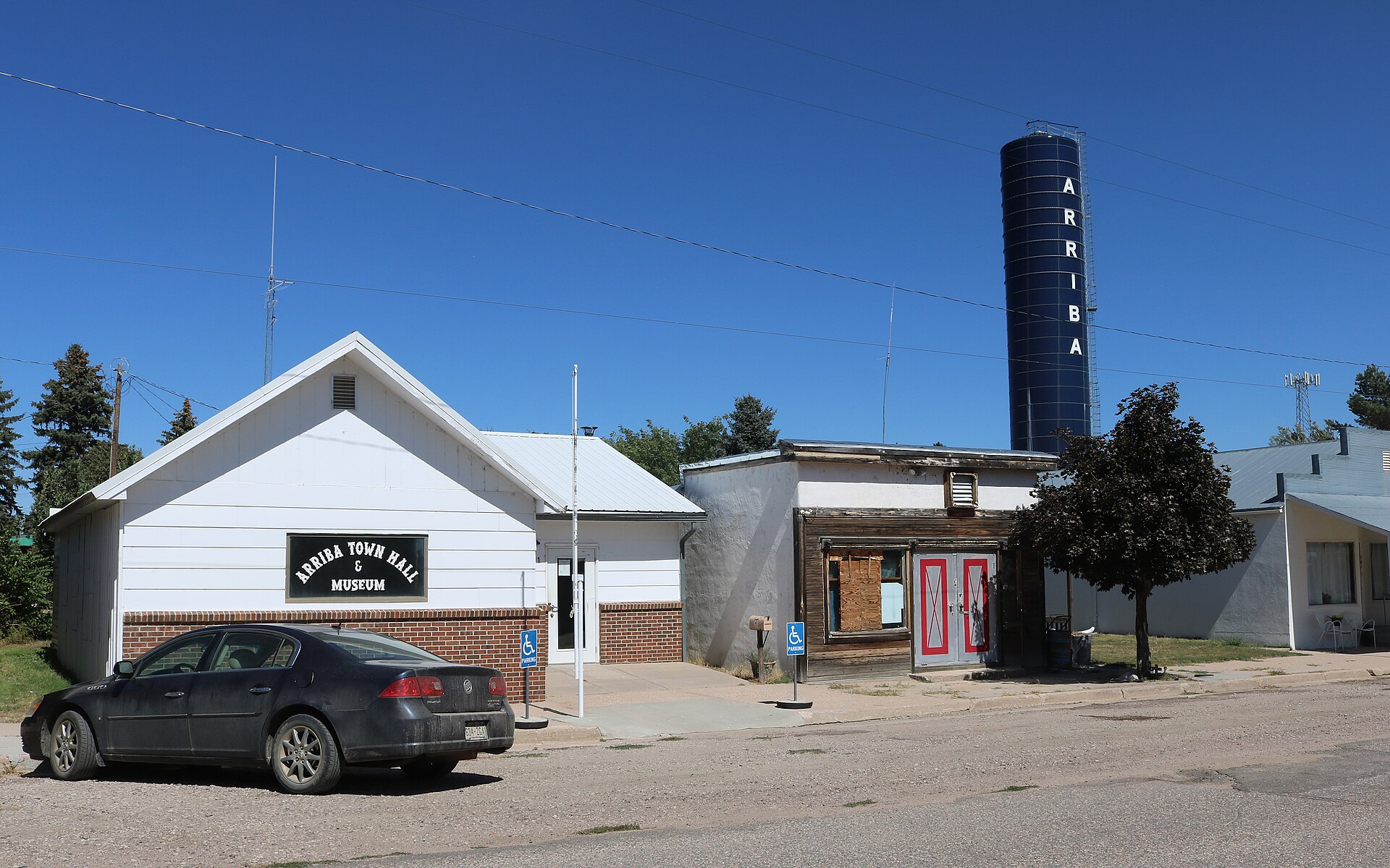The town hall of Arriba, Colorado in Lincoln County. The town hall and museum is located at 711 Front Street in Arriba.