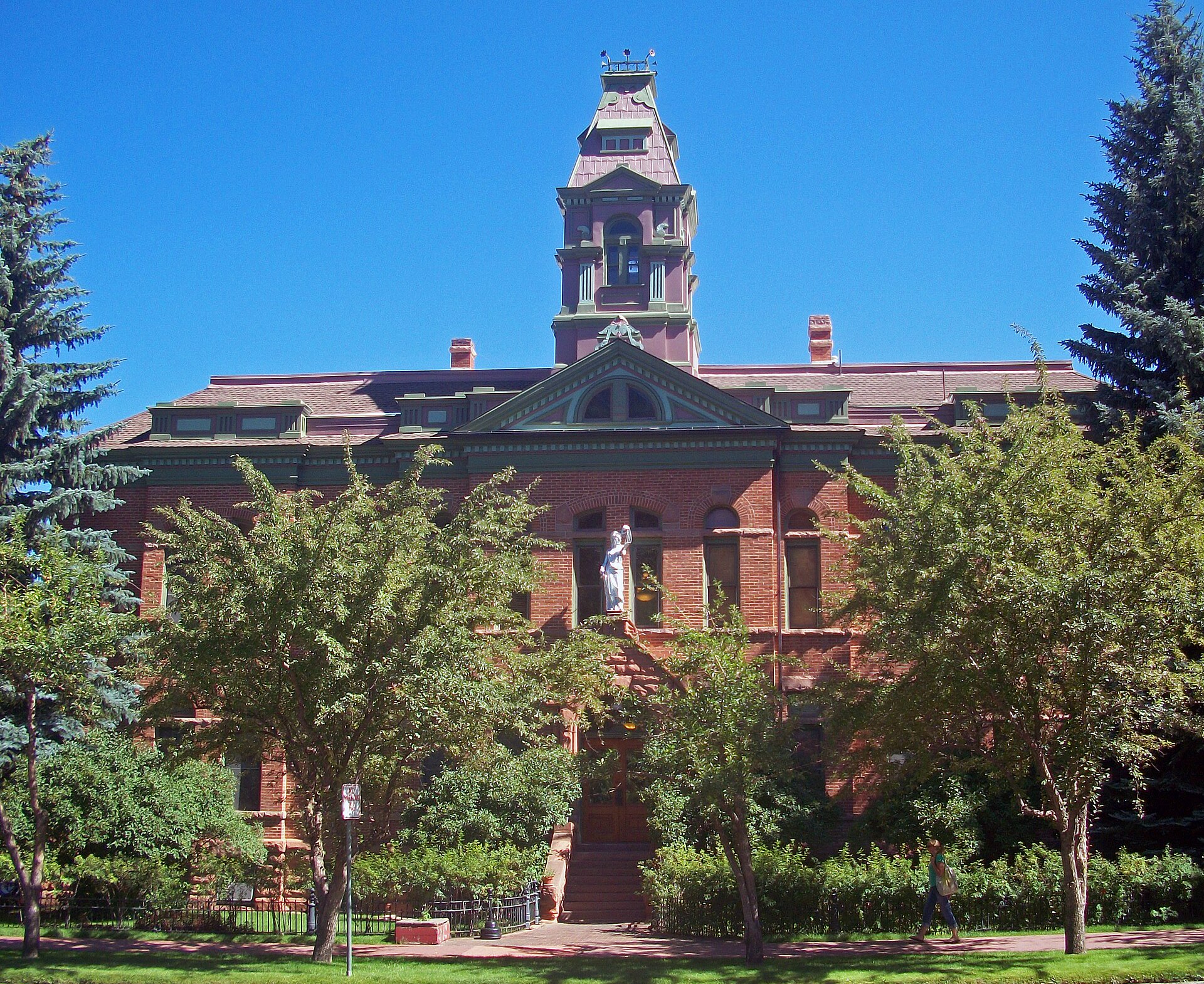 Full south (front) elevation of Pitkin County Courthouse, Aspen, CO, USA — Colorado