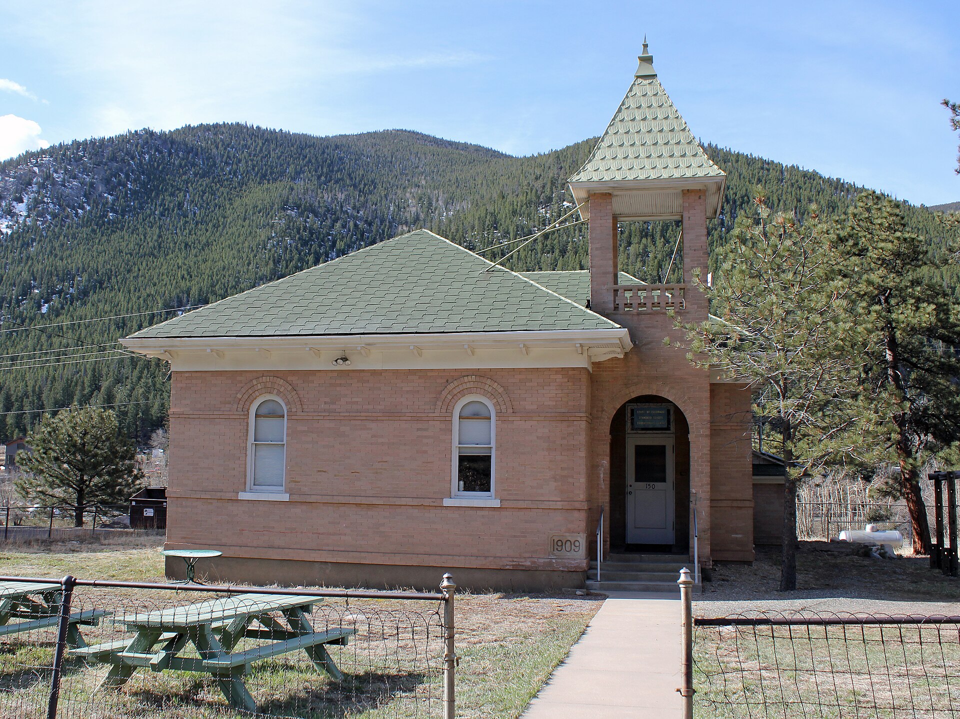 The Dumont School, located at 150 County Road 260 in Dumont, Colorado. The property is listed on the National Register of Historic Places. — Downieville-Lawson-Dumont, Colorado