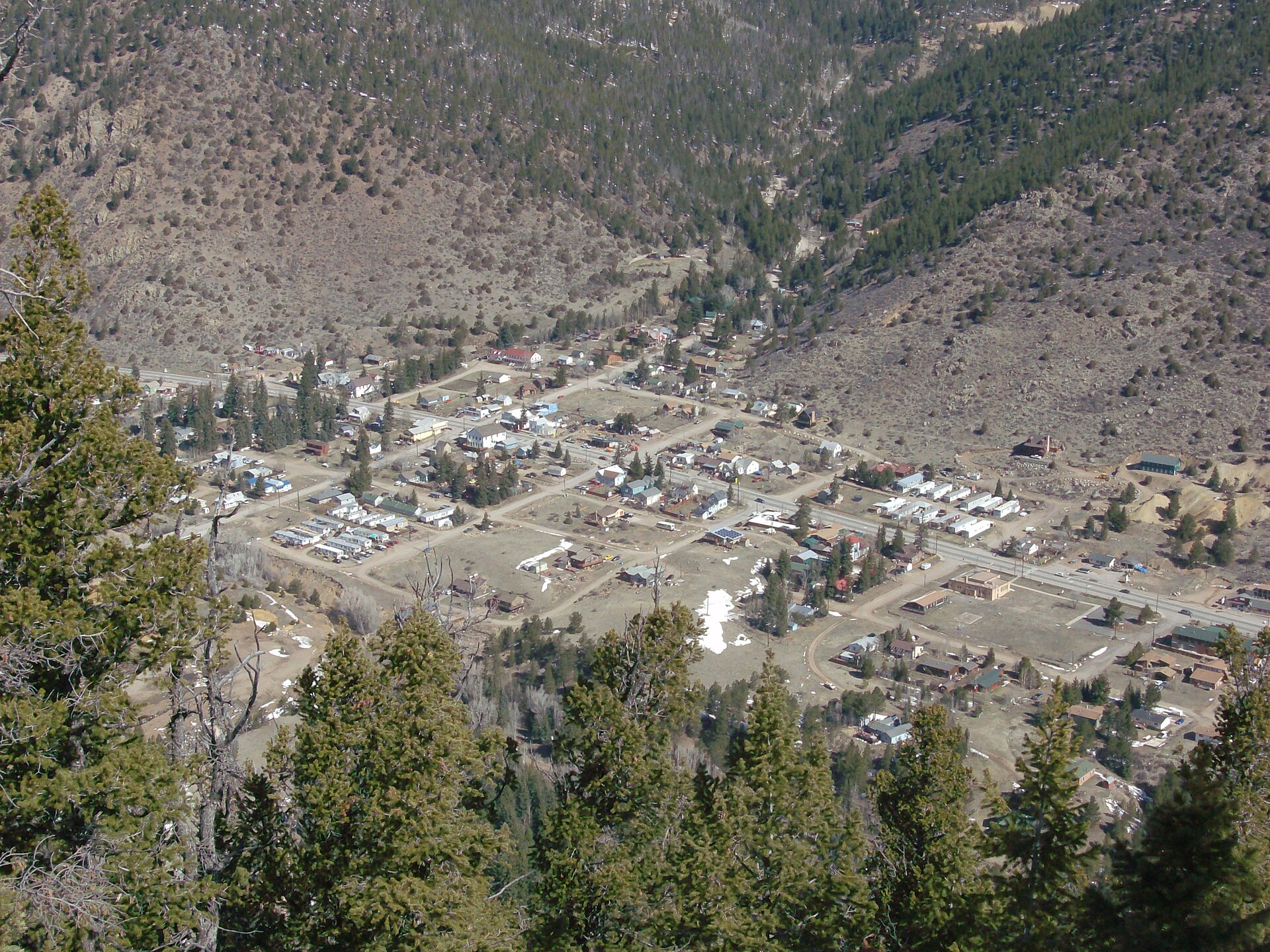 Empire, Colorado cityscape as seen from the summit of Douglas Mountain.