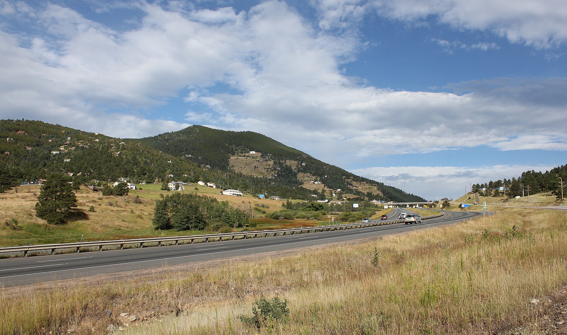 The community of Floyd Hill in Clear Creek, Colorado. Interstate 70 goes through the middle of the community.